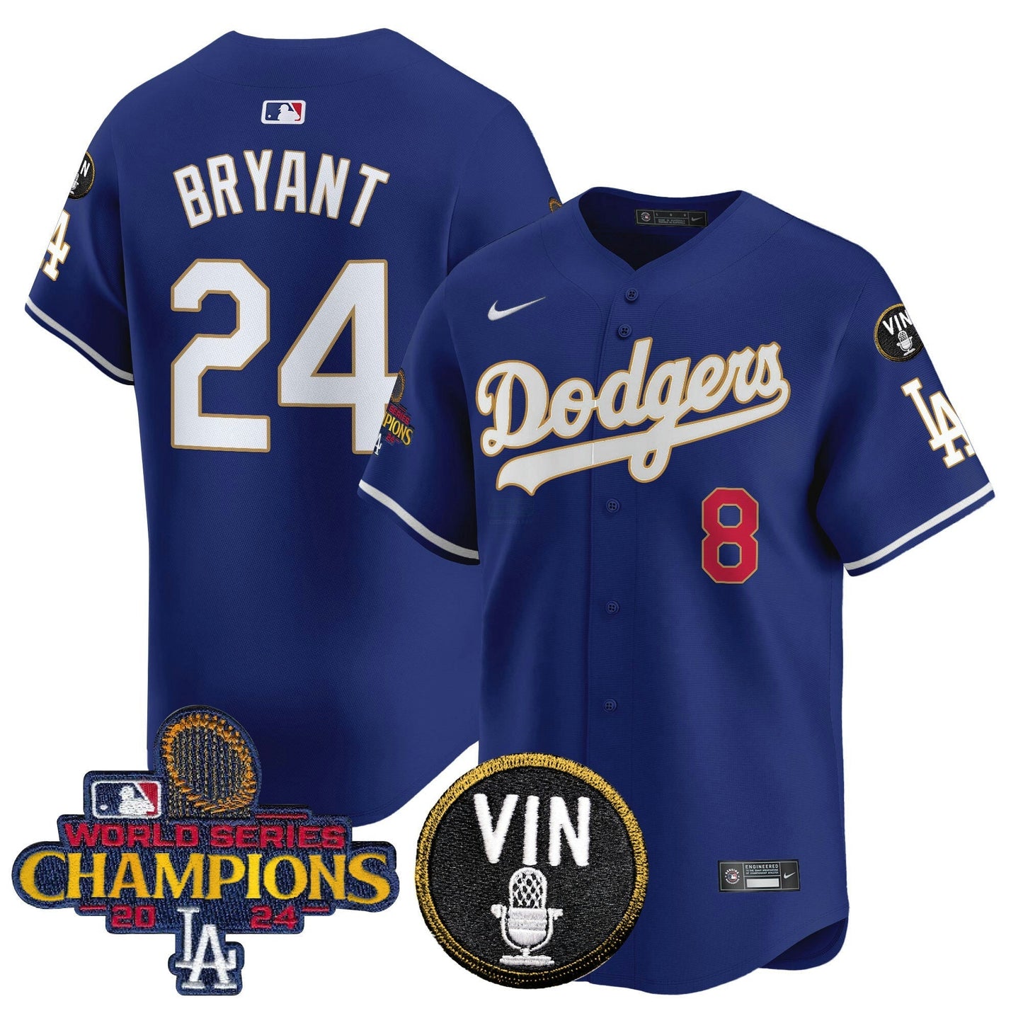 Camisa MLB Men’s 2024 World Series Champions Dourada Trim Vapor Premier Limited Jersey V3