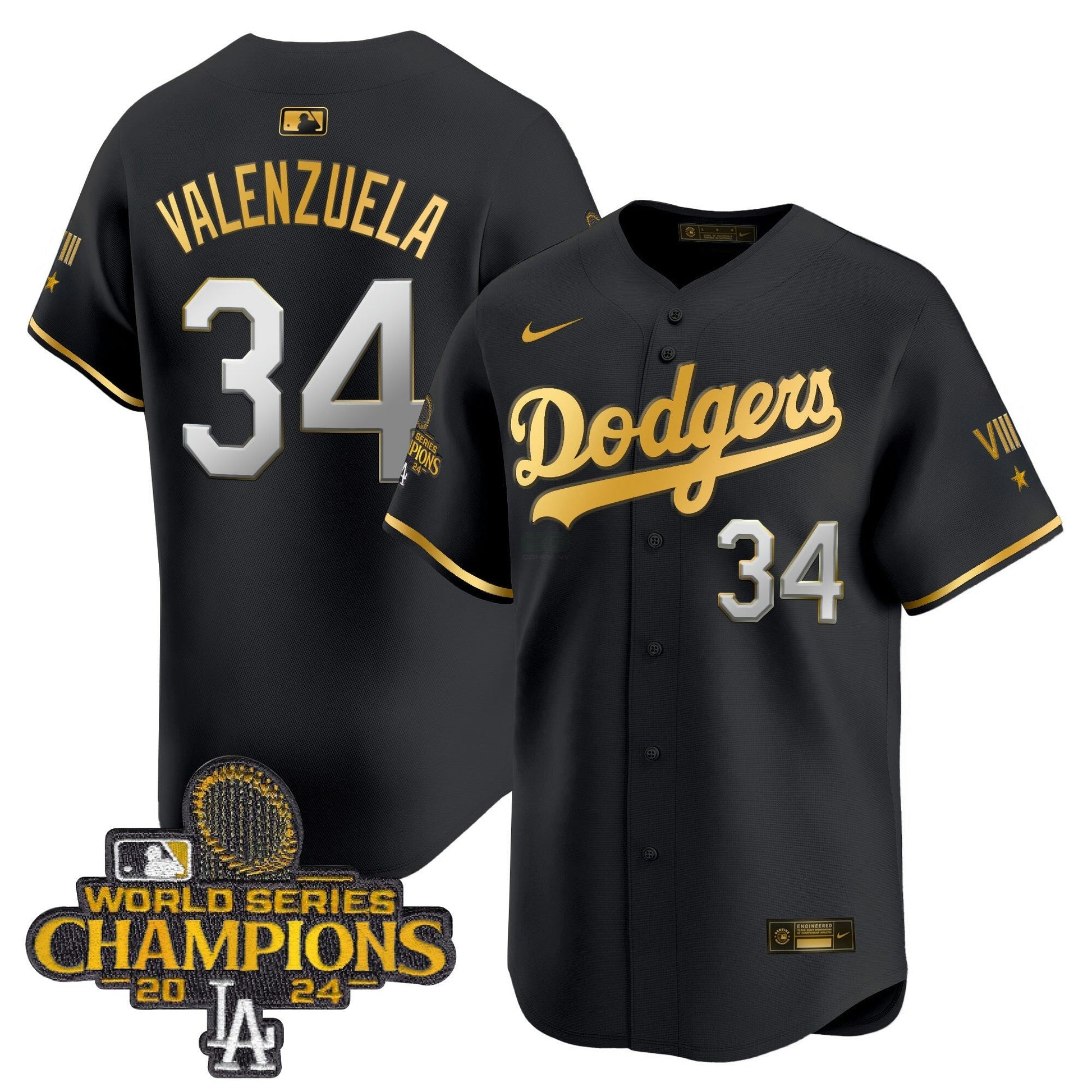 Camisa MLB Men’s 2024 World Series Champions Dourada Trim Vapor Premier Limited Jersey