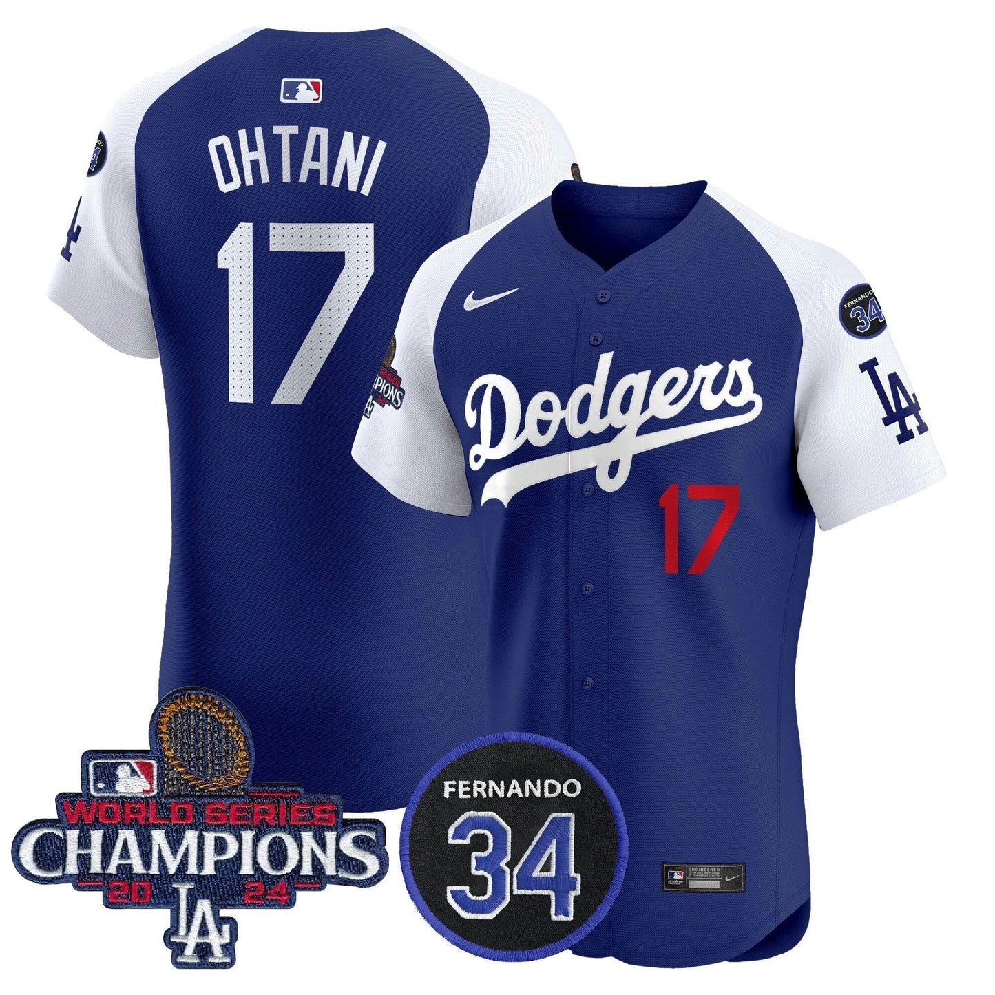 Camisa MLB Men’s 2024 World Series Champions Patch Vapor Premier Elite Jersey V2