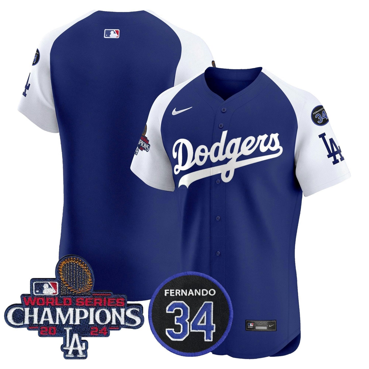 Camisa MLB Men’s 2024 World Series Champions Patch Vapor Premier Elite Jersey V2