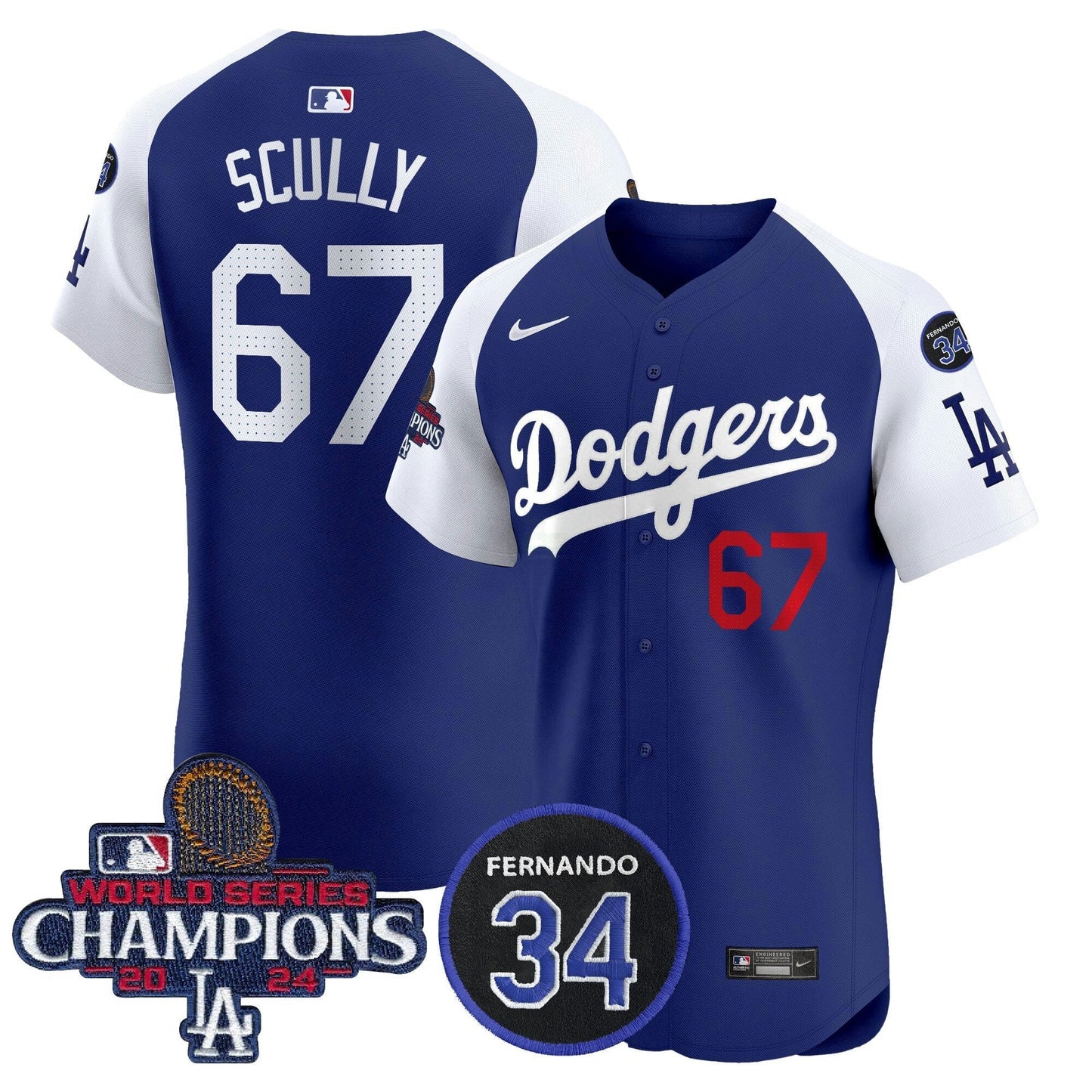 Camisa MLB Men’s 2024 World Series Champions Patch Vapor Premier Elite Jersey V2