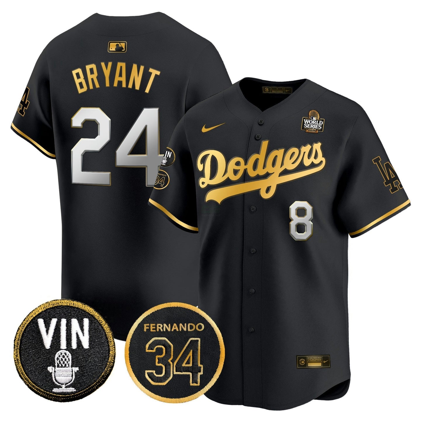 Camisa MLB Men’s 2024 World Series Dourada Trim Vapor Premier Limited Jersey V3
