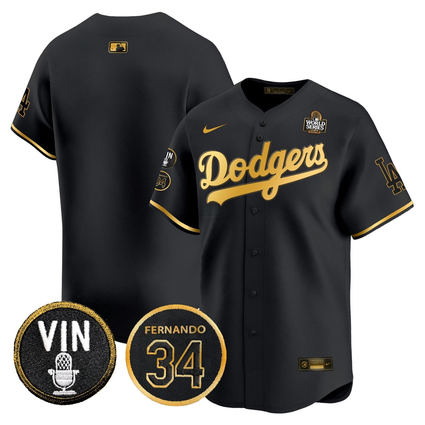Camisa MLB Men’s 2024 World Series Dourada Trim Vapor Premier Limited Jersey V3