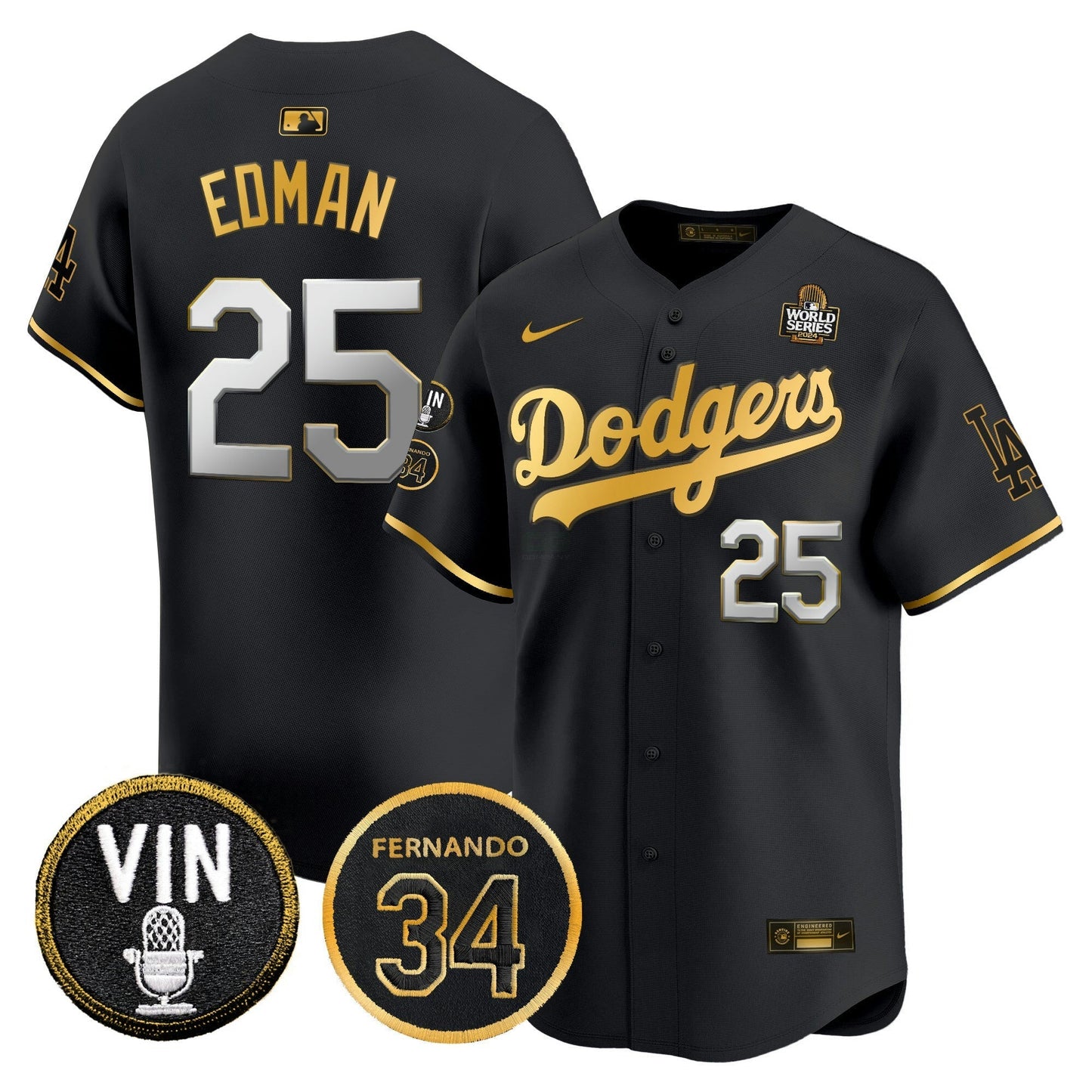 Camisa MLB Men’s 2024 World Series Dourada Trim Vapor Premier Limited Jersey V3