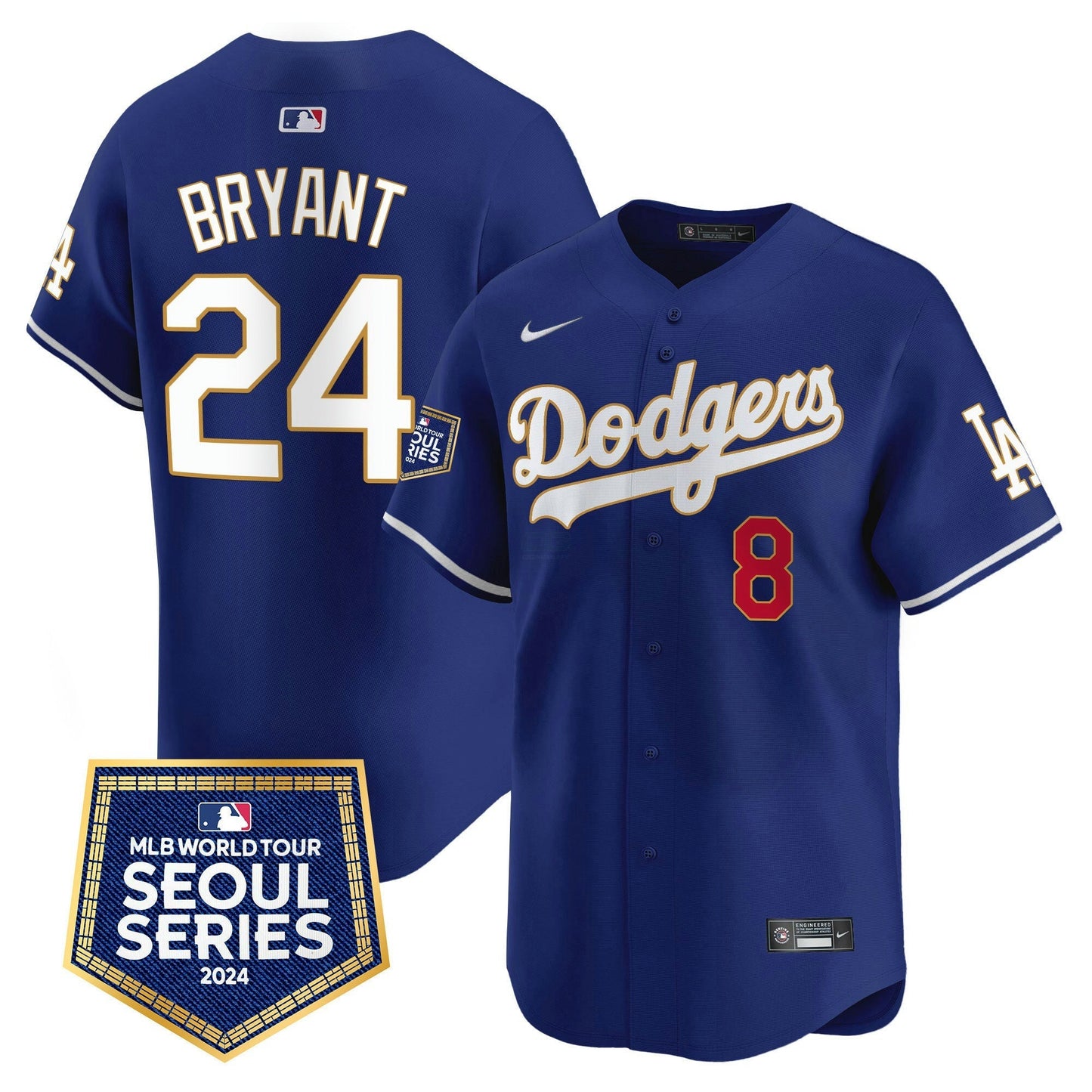 Camisa MLB Los Angeles Dodgers Men’s 2024 World Tour Seoul Series Patch Vapor Premier Limited Jersey