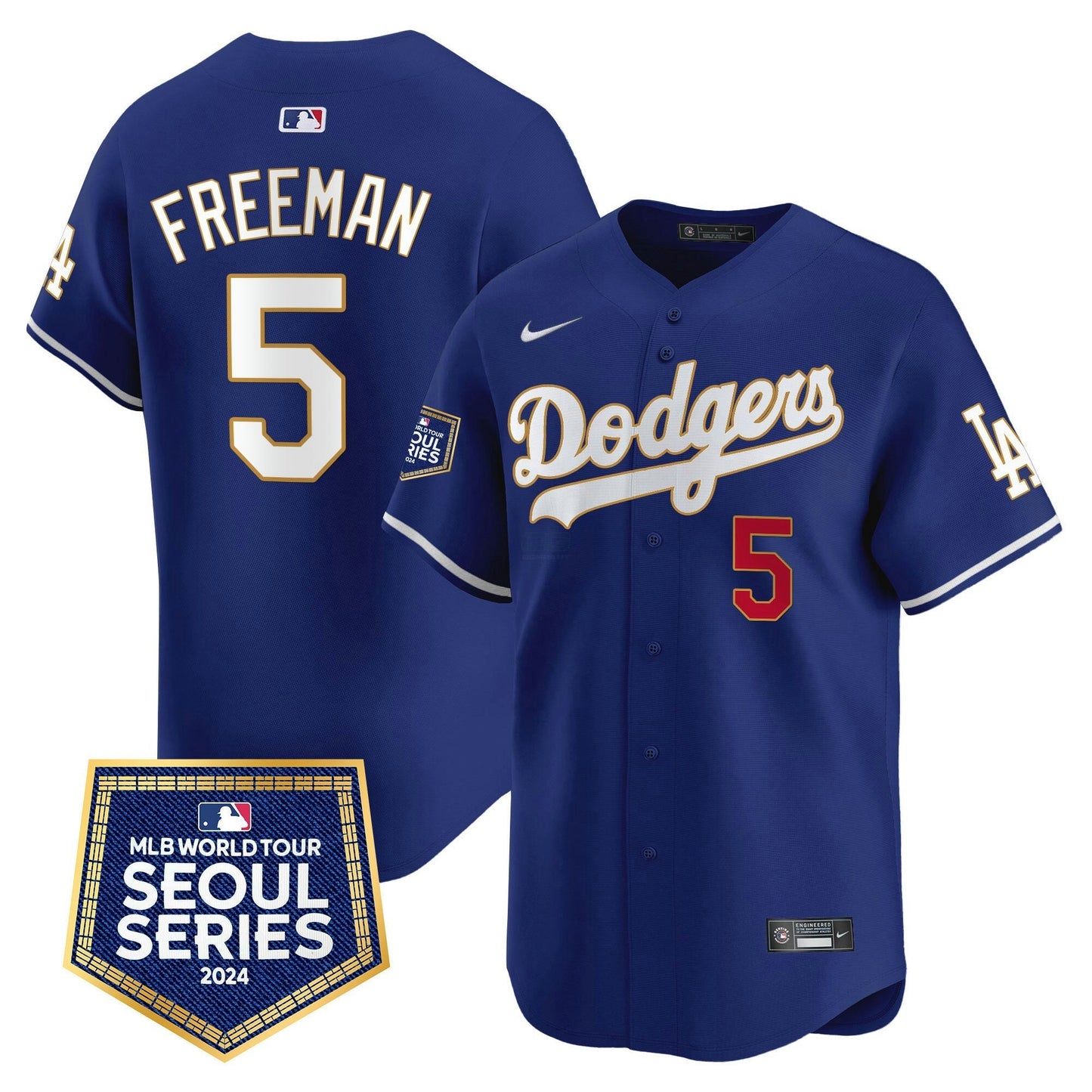 Camisa MLB Los Angeles Dodgers Men’s 2024 World Tour Seoul Series Patch Vapor Premier Limited Jersey
