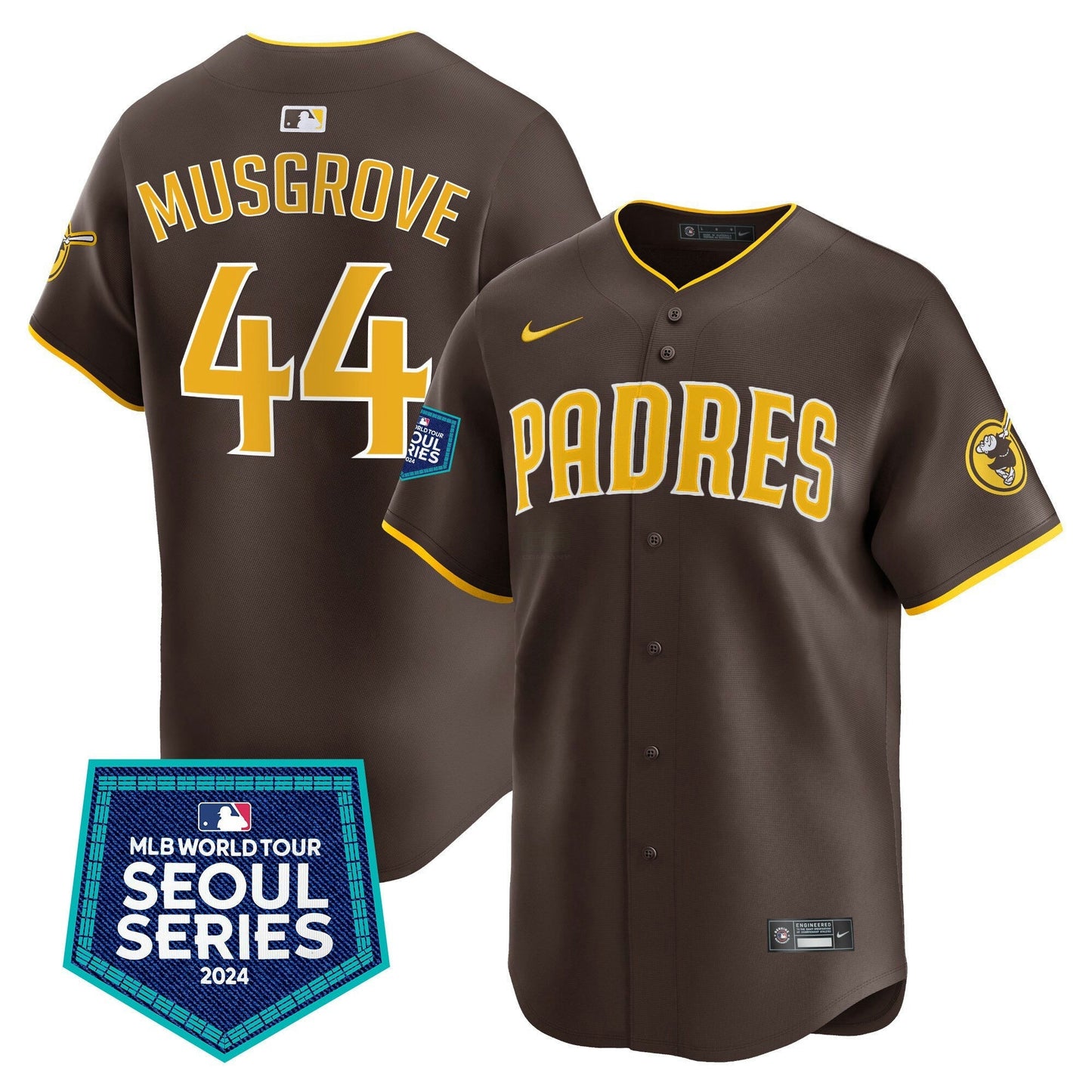 Camisa MLB San Diego Padres Men’s 2024 World Tour Seoul Series Patch Vapor Premier Limited Jersey