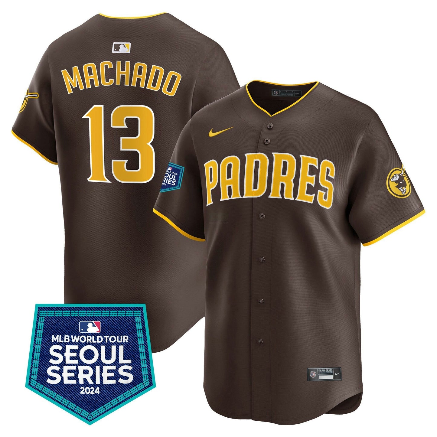 Camisa MLB San Diego Padres Men’s 2024 World Tour Seoul Series Patch Vapor Premier Limited Jersey