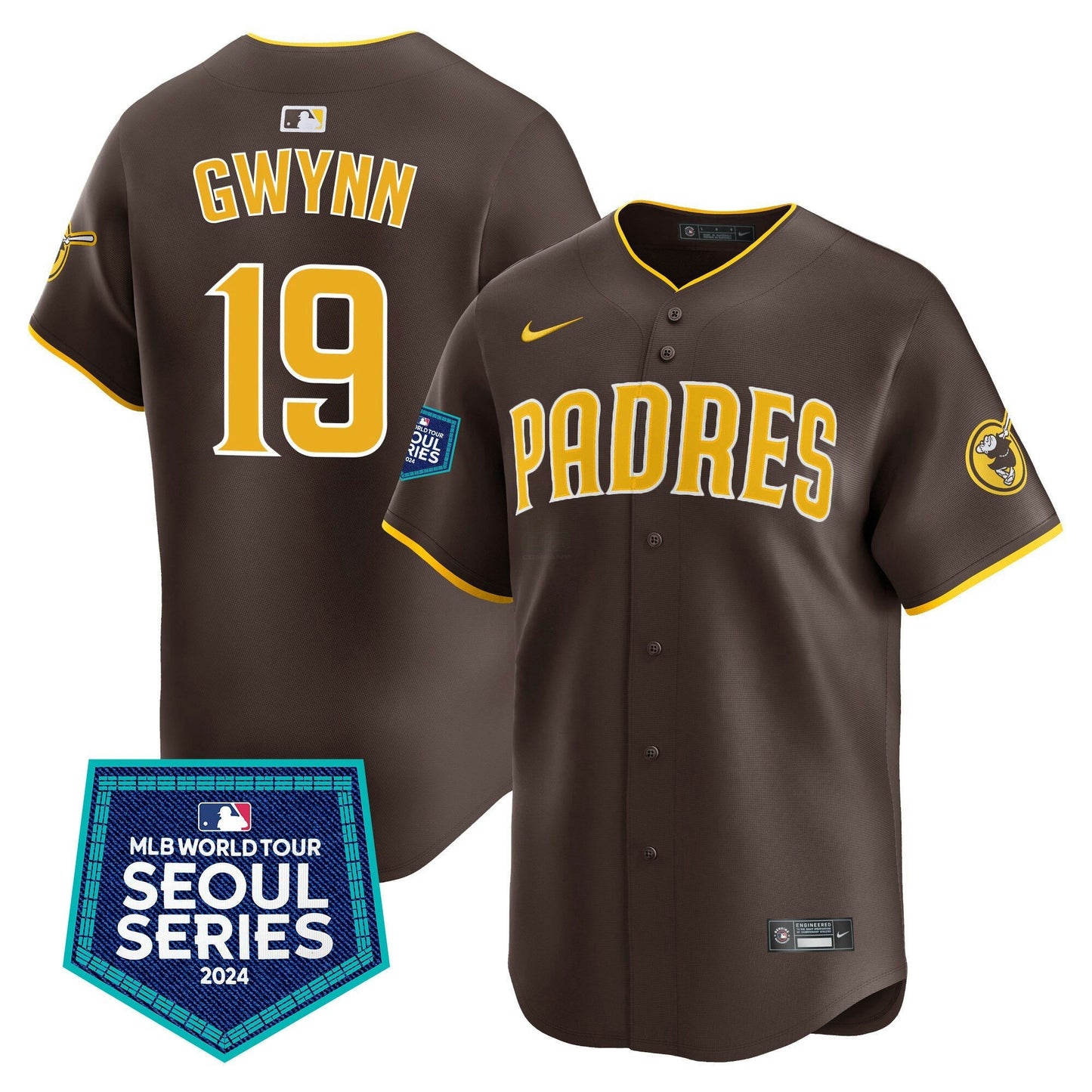 Camisa MLB San Diego Padres Men’s 2024 World Tour Seoul Series Patch Vapor Premier Limited Jersey