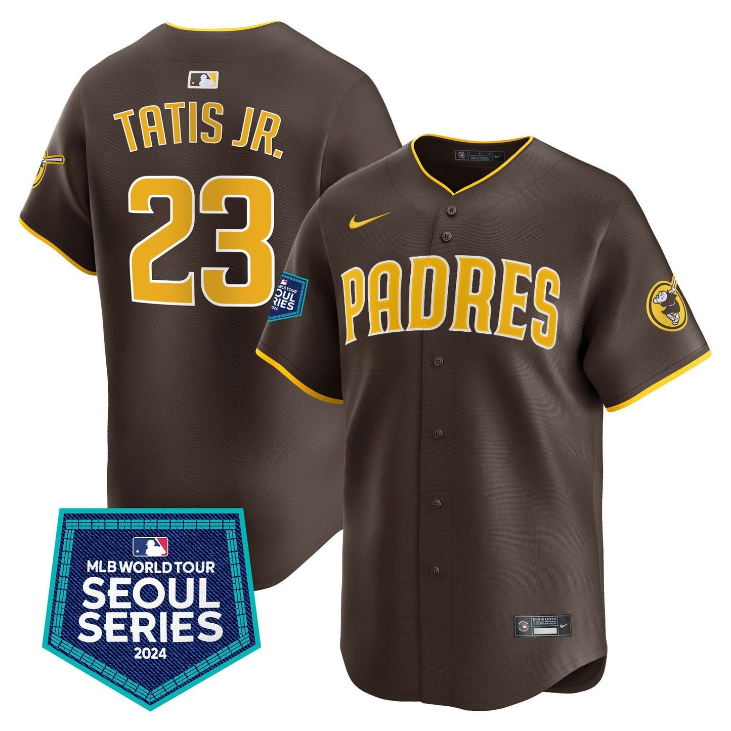 Camisa MLB San Diego Padres Men’s 2024 World Tour Seoul Series Patch Vapor Premier Limited Jersey