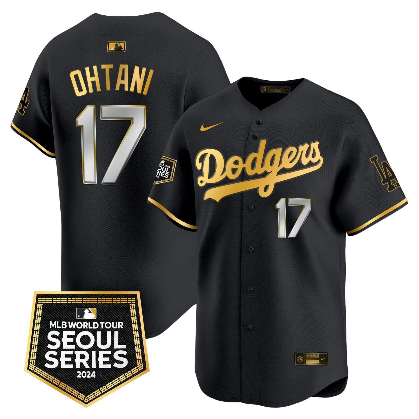 Camisa MLB Los Angeles Dodgers Men’s 2024 World Tour Seoul Series Patch Vapor Premier Limited Jersey