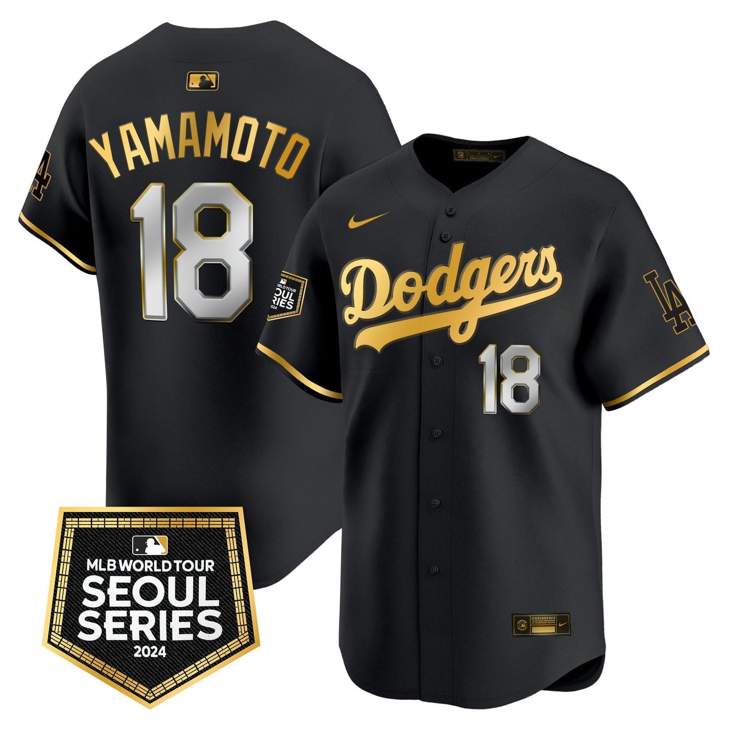 Camisa MLB Los Angeles Dodgers Men’s 2024 World Tour Seoul Series Patch Vapor Premier Limited Jersey