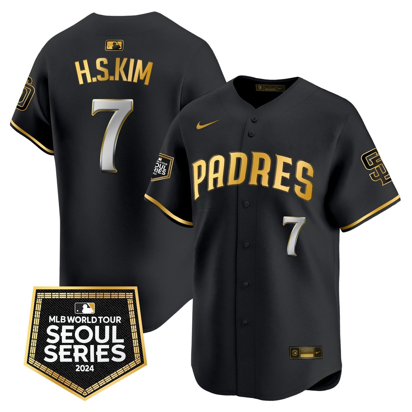Camisa MLB San Diego Padres Men’s 2024 World Tour Seoul Series Patch Vapor Premier Limited Jersey