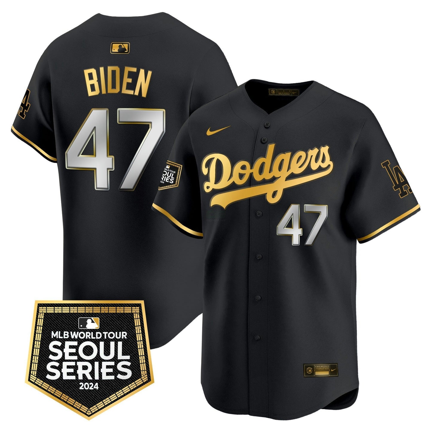 Camisa MLB Los Angeles Dodgers Men’s 2024 World Tour Seoul Series Patch Vapor Premier Limited Jersey