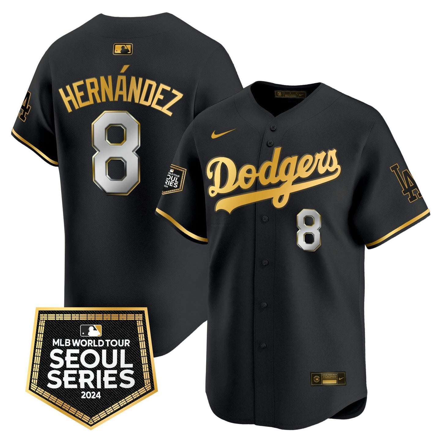 Camisa MLB Los Angeles Dodgers Men’s 2024 World Tour Seoul Series Patch Vapor Premier Limited Jersey