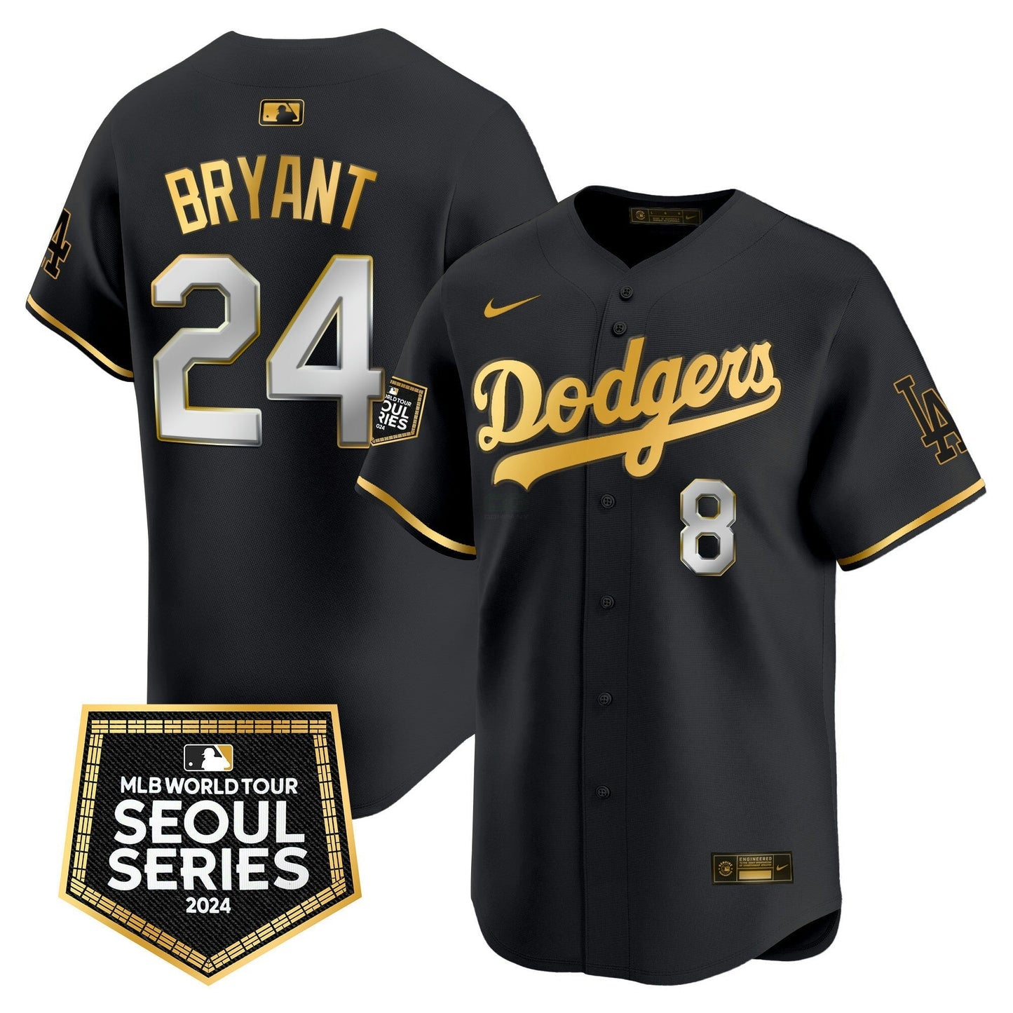 Camisa MLB Los Angeles Dodgers Men’s 2024 World Tour Seoul Series Patch Vapor Premier Limited Jersey