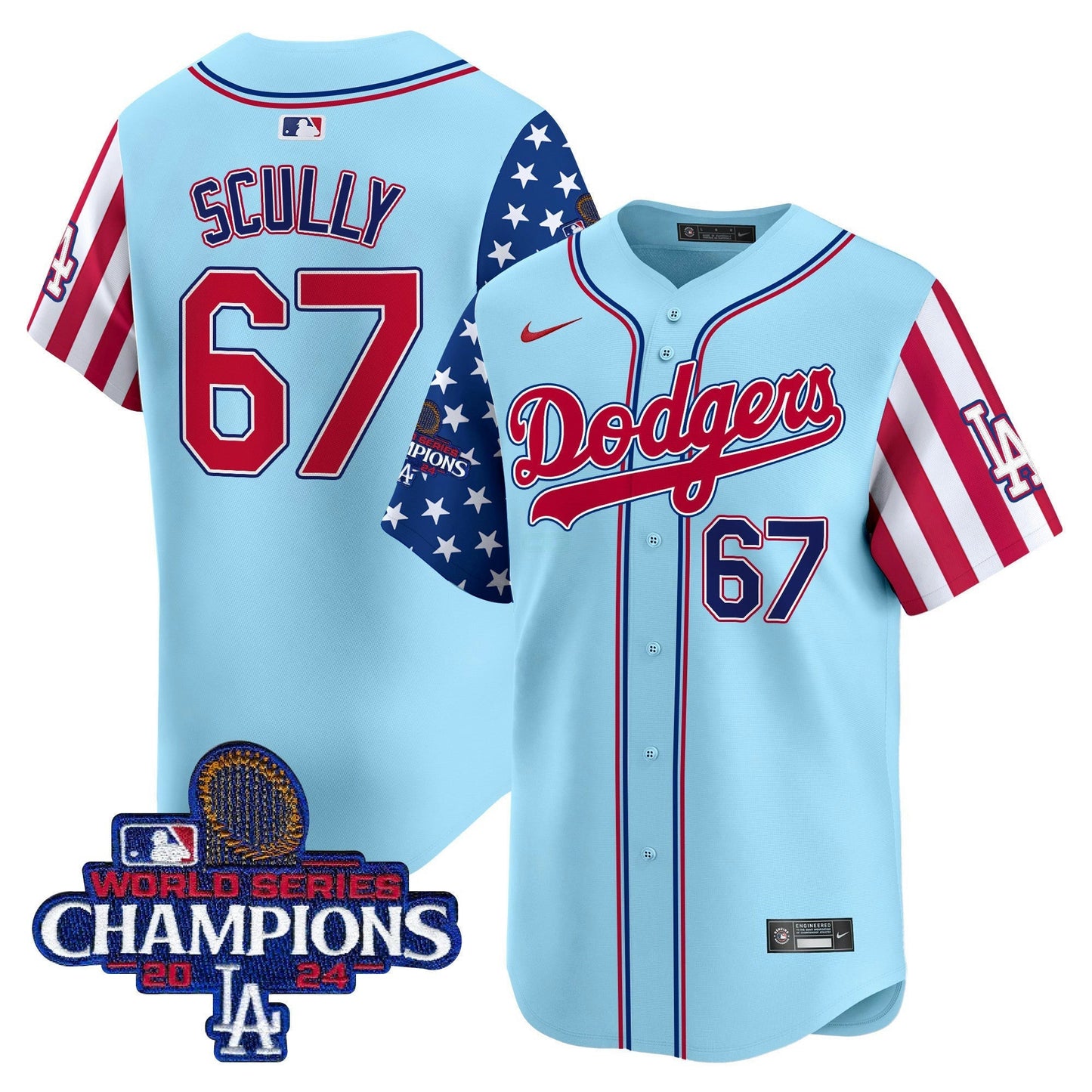 Camisa MLB Los Angeles Dodgers Men’s 2025 Independence Day Vapor Premier Limited Jersey