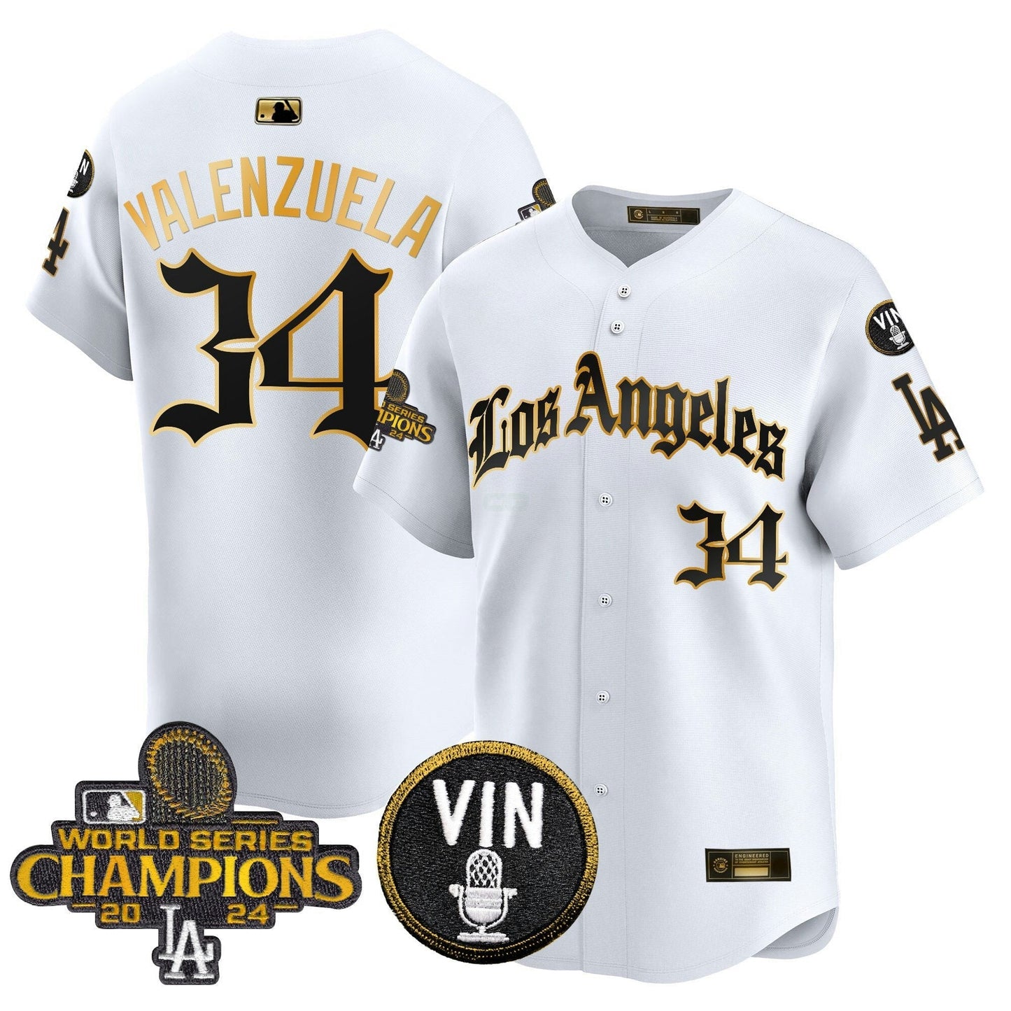 Camisa MLB Men’s 2025 LA Gothic Style Dourada Vapor Premier Limited Jersey