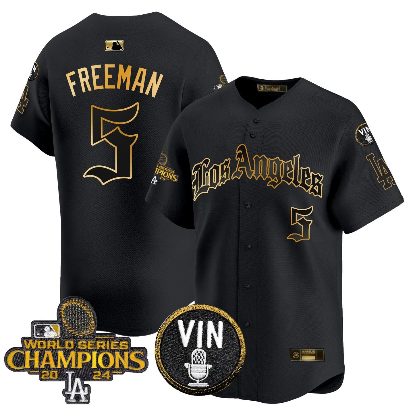 Camisa MLB Men’s 2025 LA Gothic Style Dourada Vapor Premier Limited Jersey