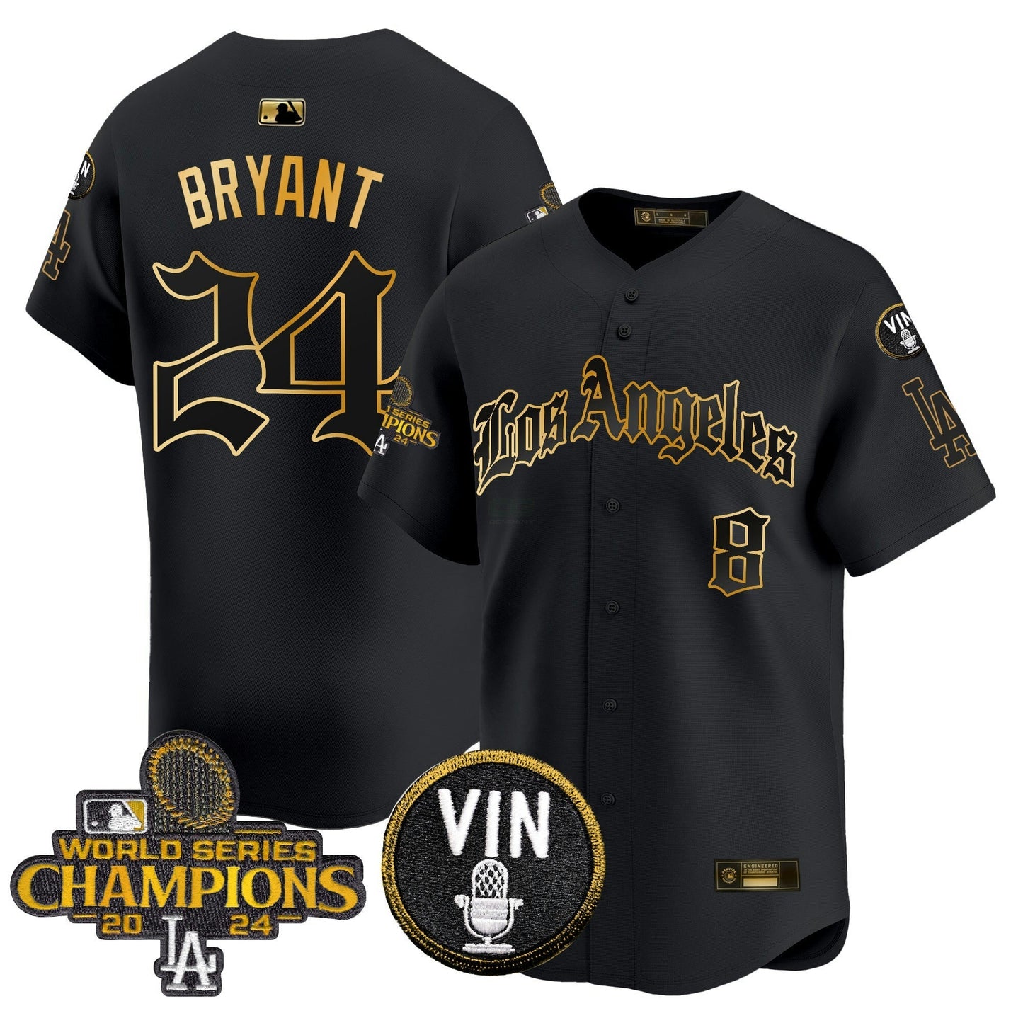 Camisa MLB Men’s 2025 LA Gothic Style Dourada Vapor Premier Limited Jersey