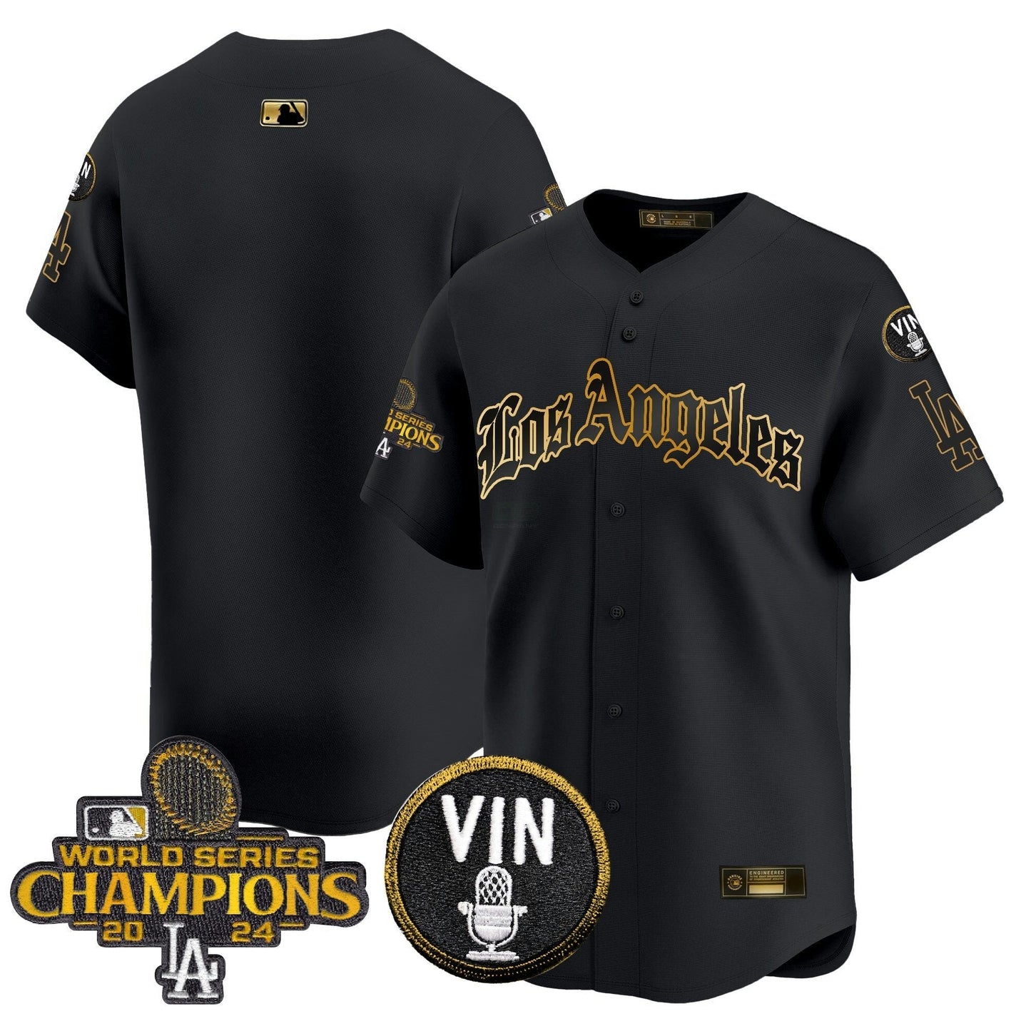 Camisa MLB Men’s 2025 LA Gothic Style Dourada Vapor Premier Limited Jersey