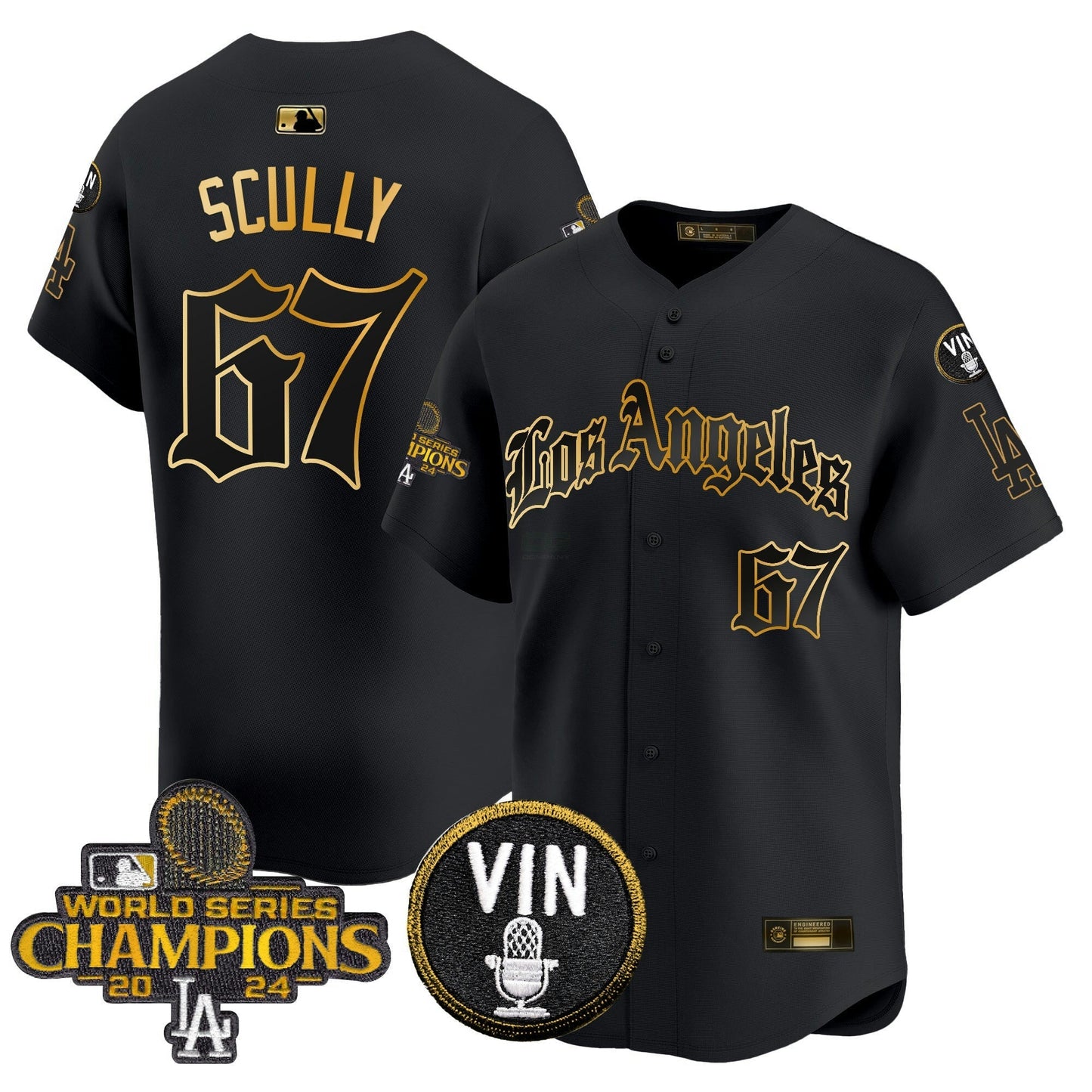 Camisa MLB Men’s 2025 LA Gothic Style Dourada Vapor Premier Limited Jersey