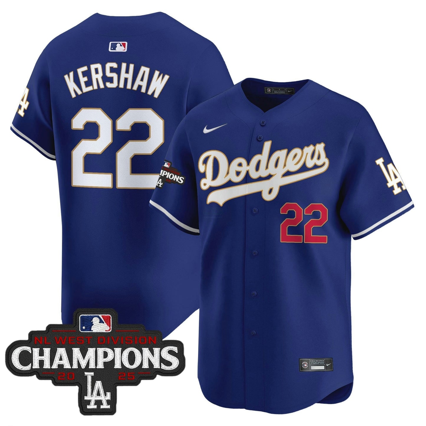 Camisa MLB Men’s 2025 NL West Division Champions Patch Dourada Trim Vapor Premier Limited Jersey