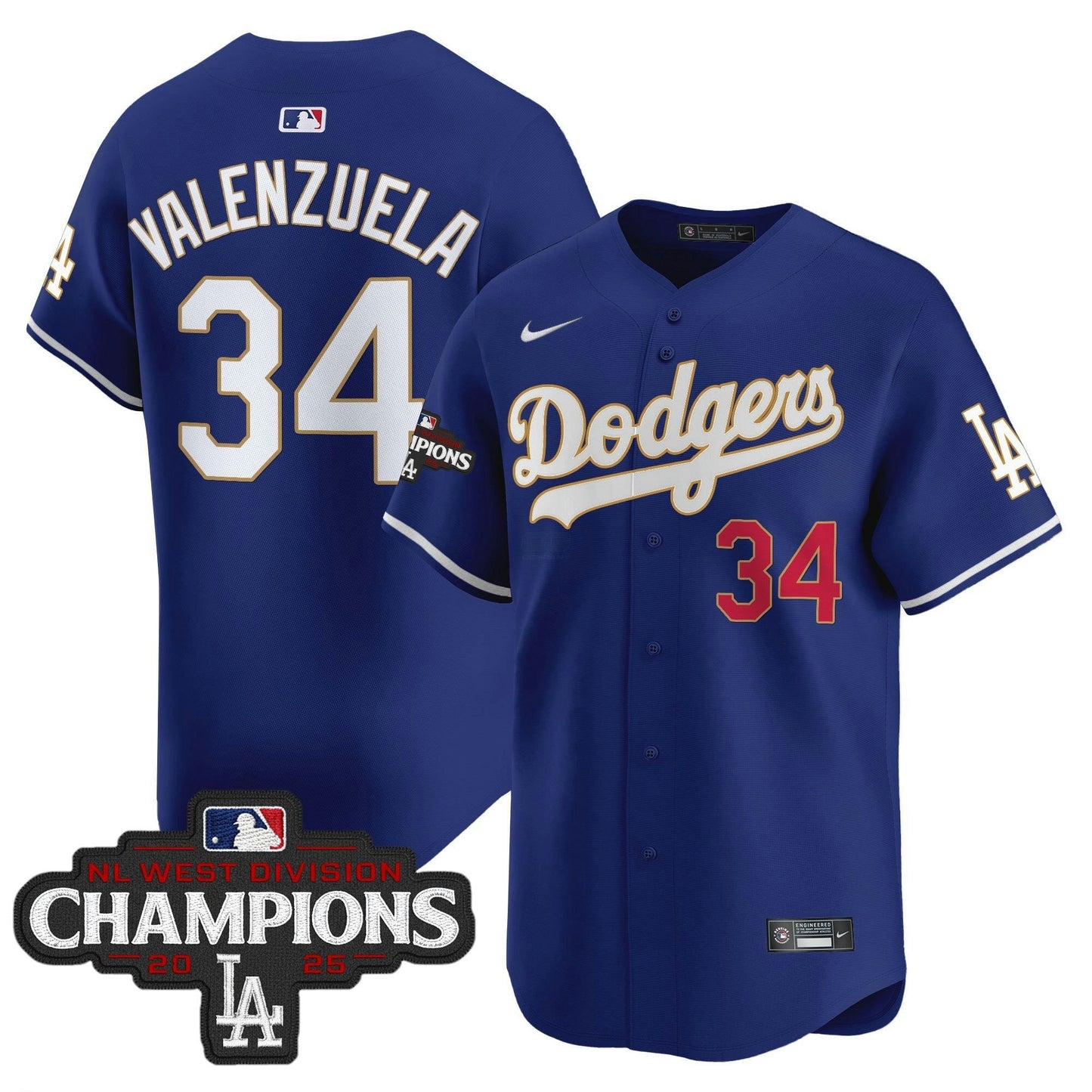 Camisa MLB Men’s 2025 NL West Division Champions Patch Dourada Trim Vapor Premier Limited Jersey