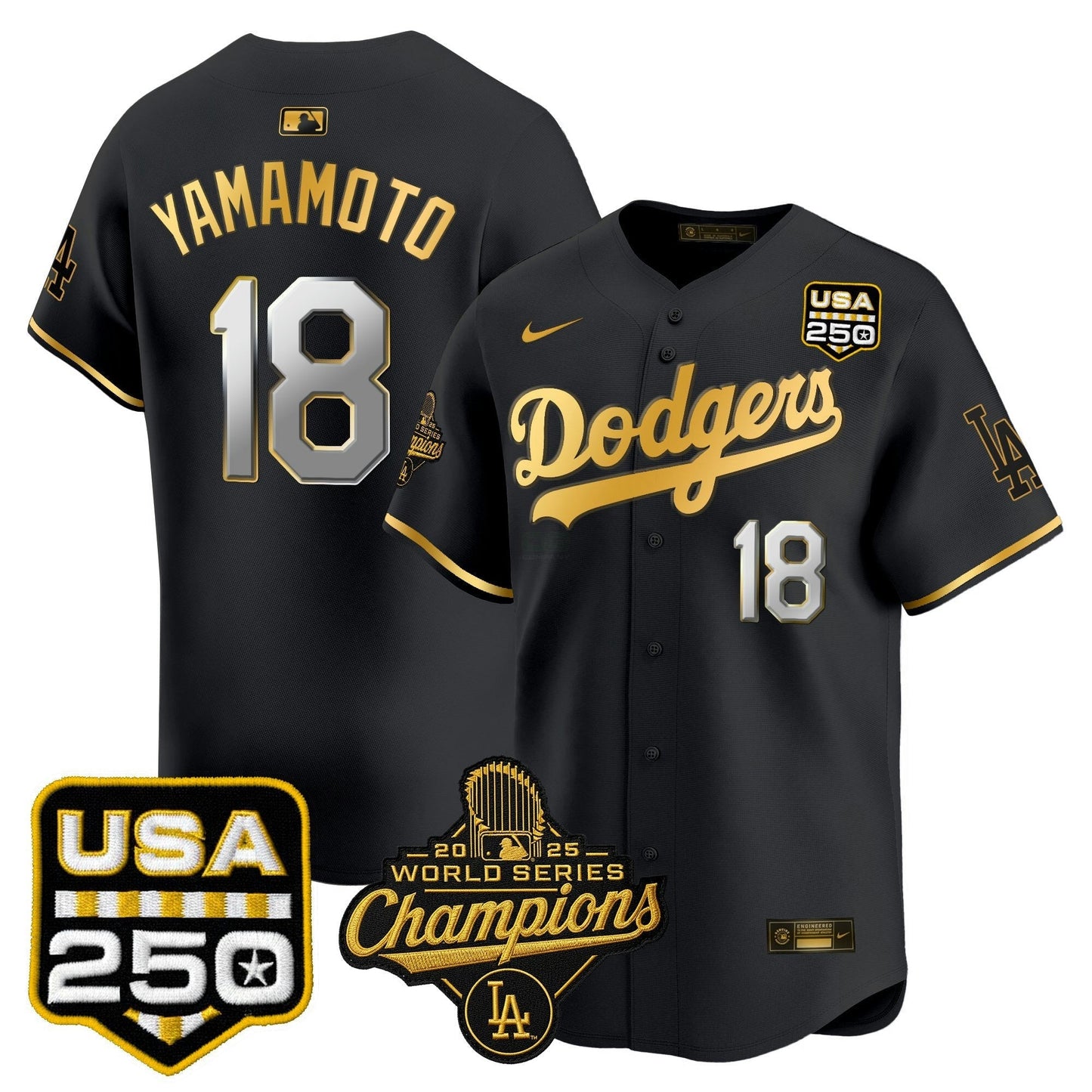 Camisa MLB Men’s 2025 World Series Champions & 250America Patch Vapor Premier Limited Jersey