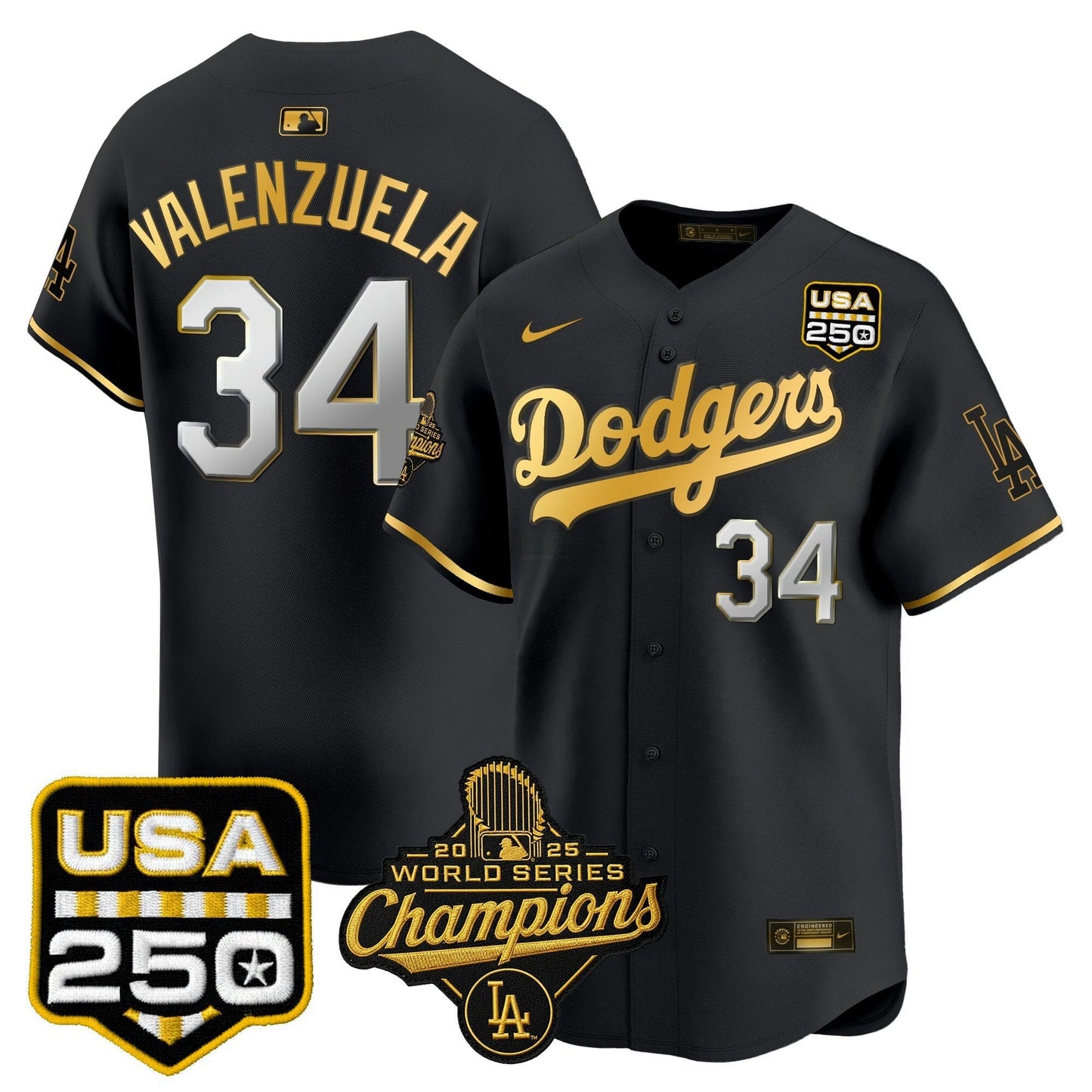 Camisa MLB Men’s 2025 World Series Champions & 250America Patch Vapor Premier Limited Jersey