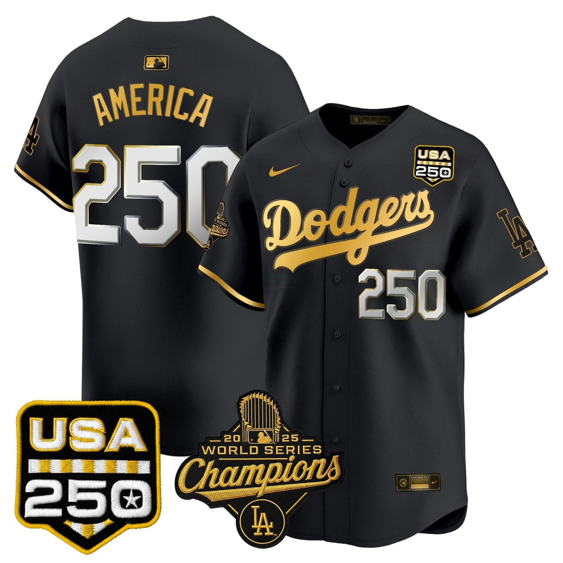 Camisa MLB Men’s 2025 World Series Champions & 250America Patch Vapor Premier Limited Jersey