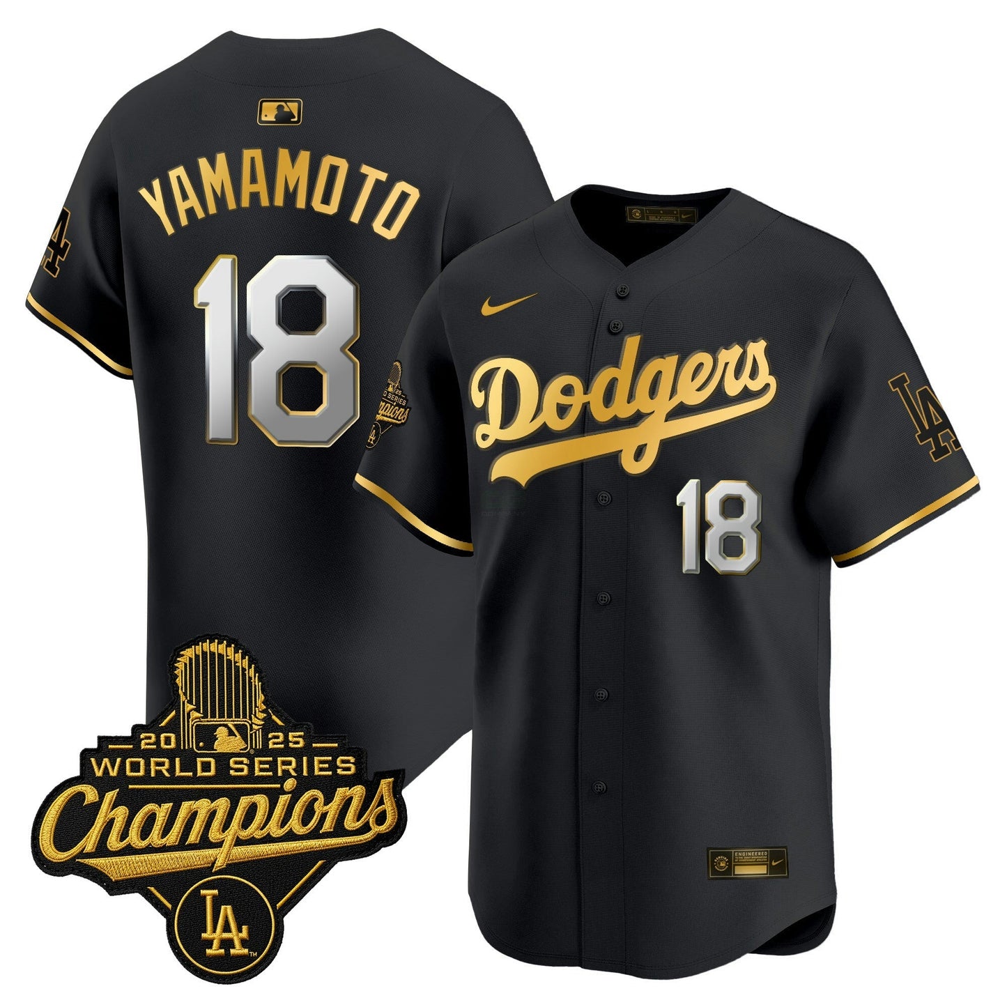 Camisa MLB Men’s 2025 World Series Champions Patch Dourada Trim Vapor Premier Limited Jersey