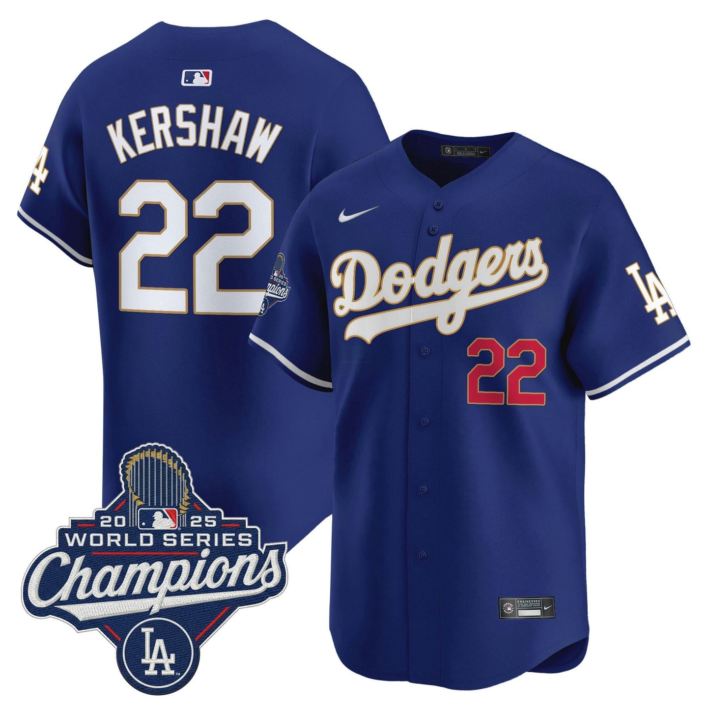 Camisa MLB Men’s 2025 World Series Champions Patch Dourada Trim Vapor Premier Limited Jersey