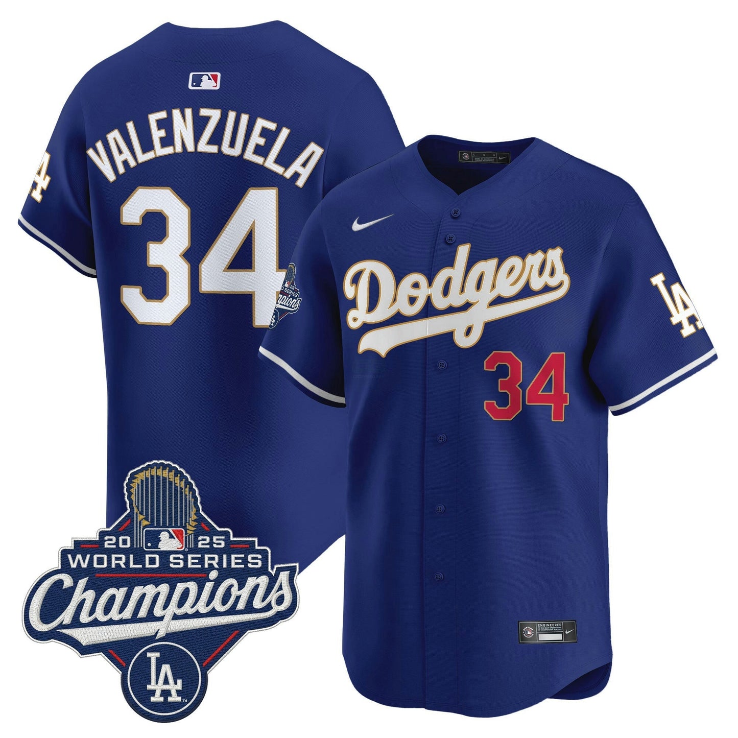 Camisa MLB Men’s 2025 World Series Champions Patch Dourada Trim Vapor Premier Limited Jersey