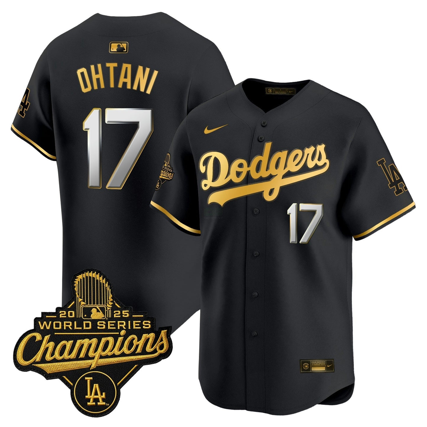 Camisa MLB Men’s 2025 World Series Champions Patch Dourada Trim Vapor Premier Limited Jersey
