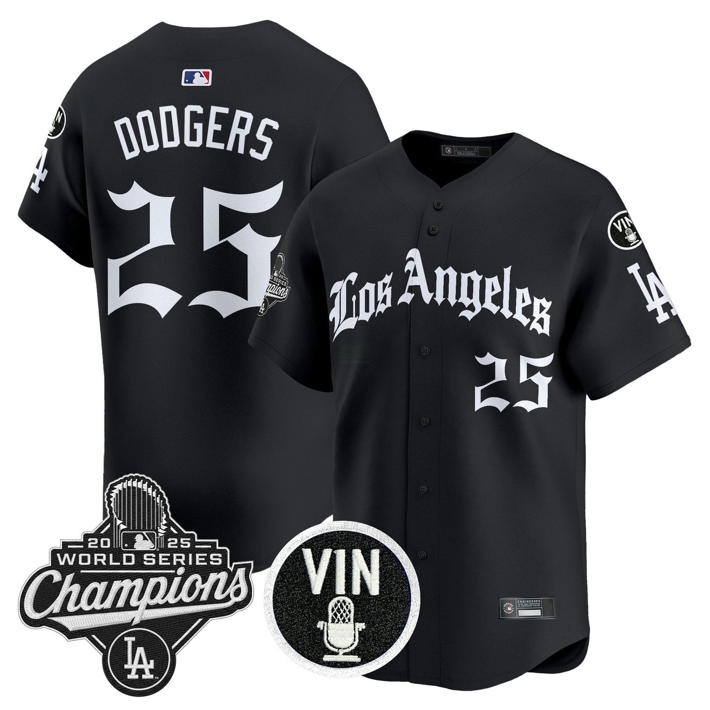 Camisa MLB Men’s 2025 World Series Champions Vapor Premier Limited Jersey – LA Gothic Edition