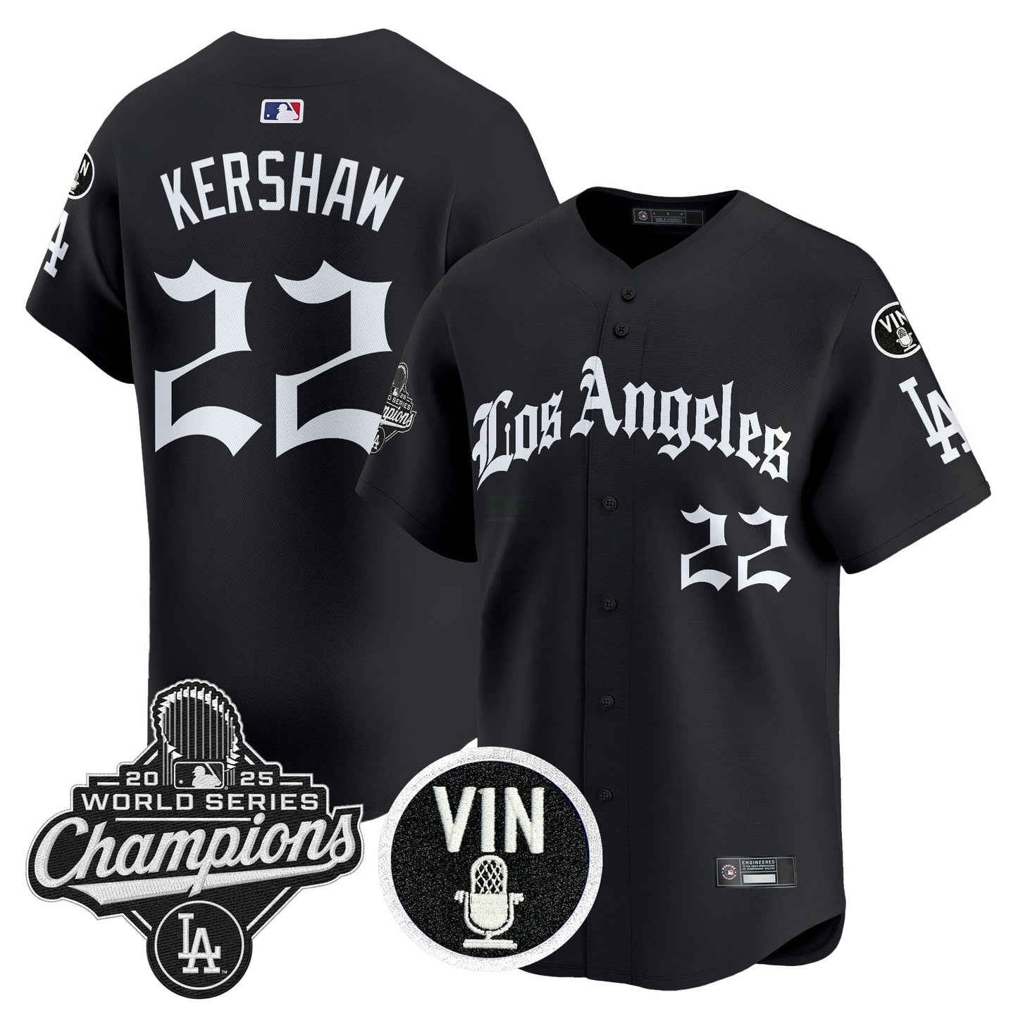Camisa MLB Men’s 2025 World Series Champions Vapor Premier Limited Jersey – LA Gothic Edition