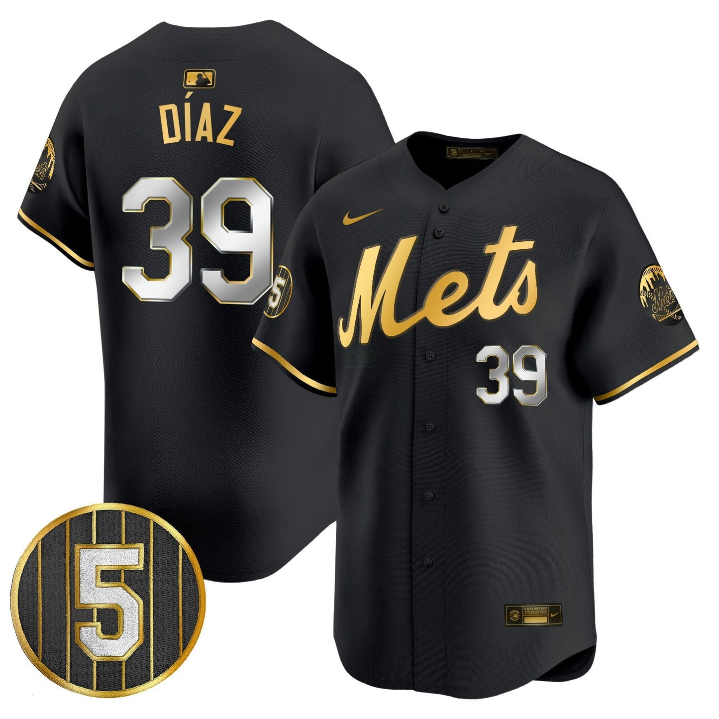 Camisa MLB Men’s #5 David Wright Number Retirement Patch Vapor Premier Limited Jersey