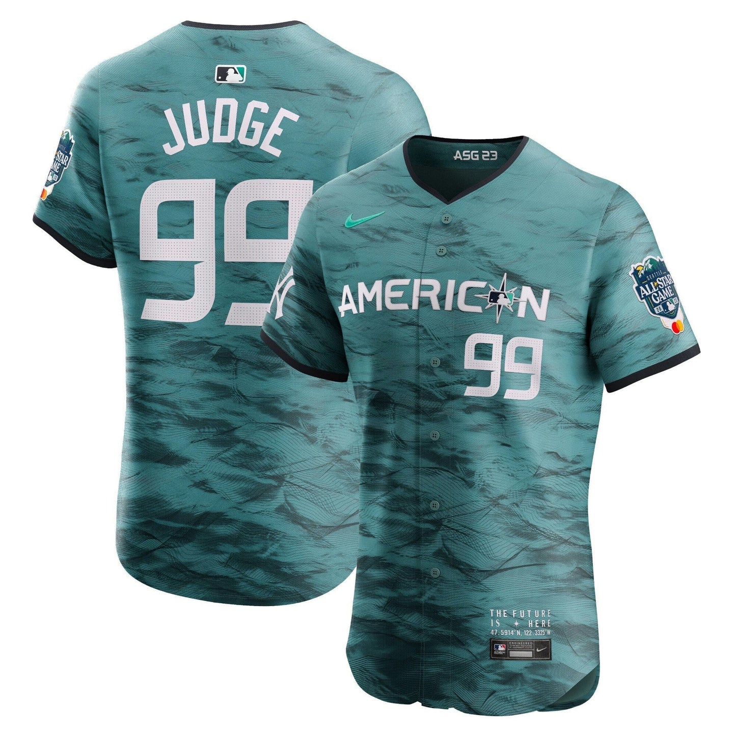 Camisa MLB New York Yankees Men’s American League 2023 All-Star Game Azul-petróleo Jersey