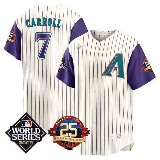 Camisa MLB Men’s Arizona 2023 World Series Patch Throwback Jersey - 2023 World Series Patch