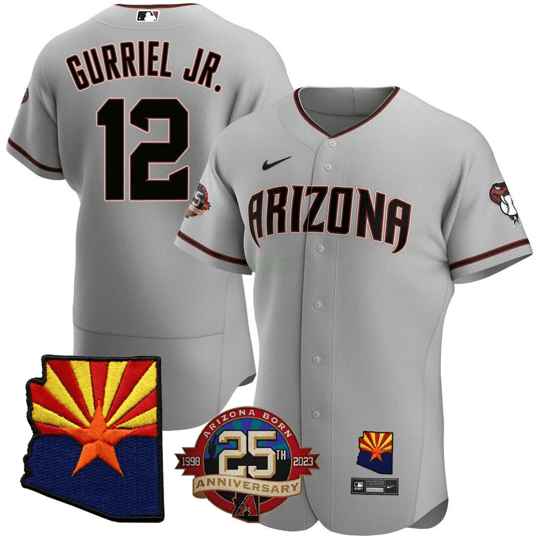 Camisa MLB Men’s Arizona Arizona State & 25th Anniversary Year Patch Jersey