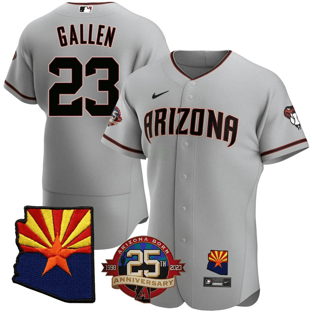Camisa MLB Men’s Arizona Arizona State & 25th Anniversary Year Patch Jersey