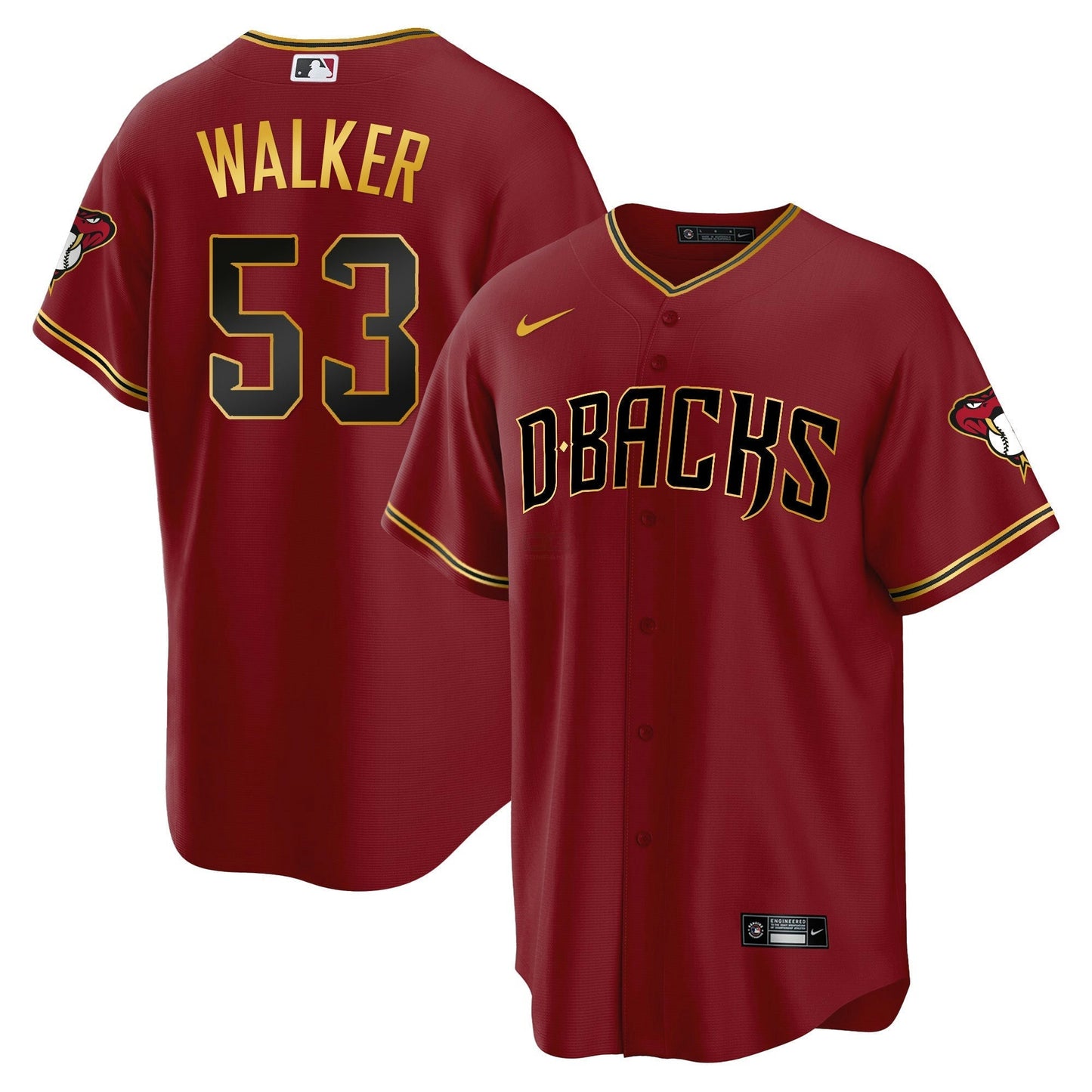 Camisa MLB Men’s Arizona Cool Base Dourada Trim Jersey