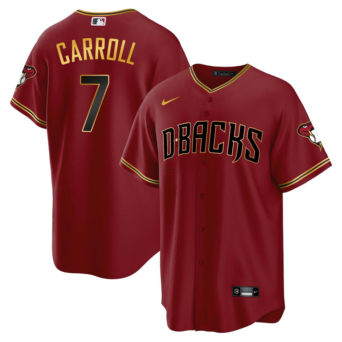 Camisa MLB Men’s Arizona Cool Base Dourada Trim Jersey