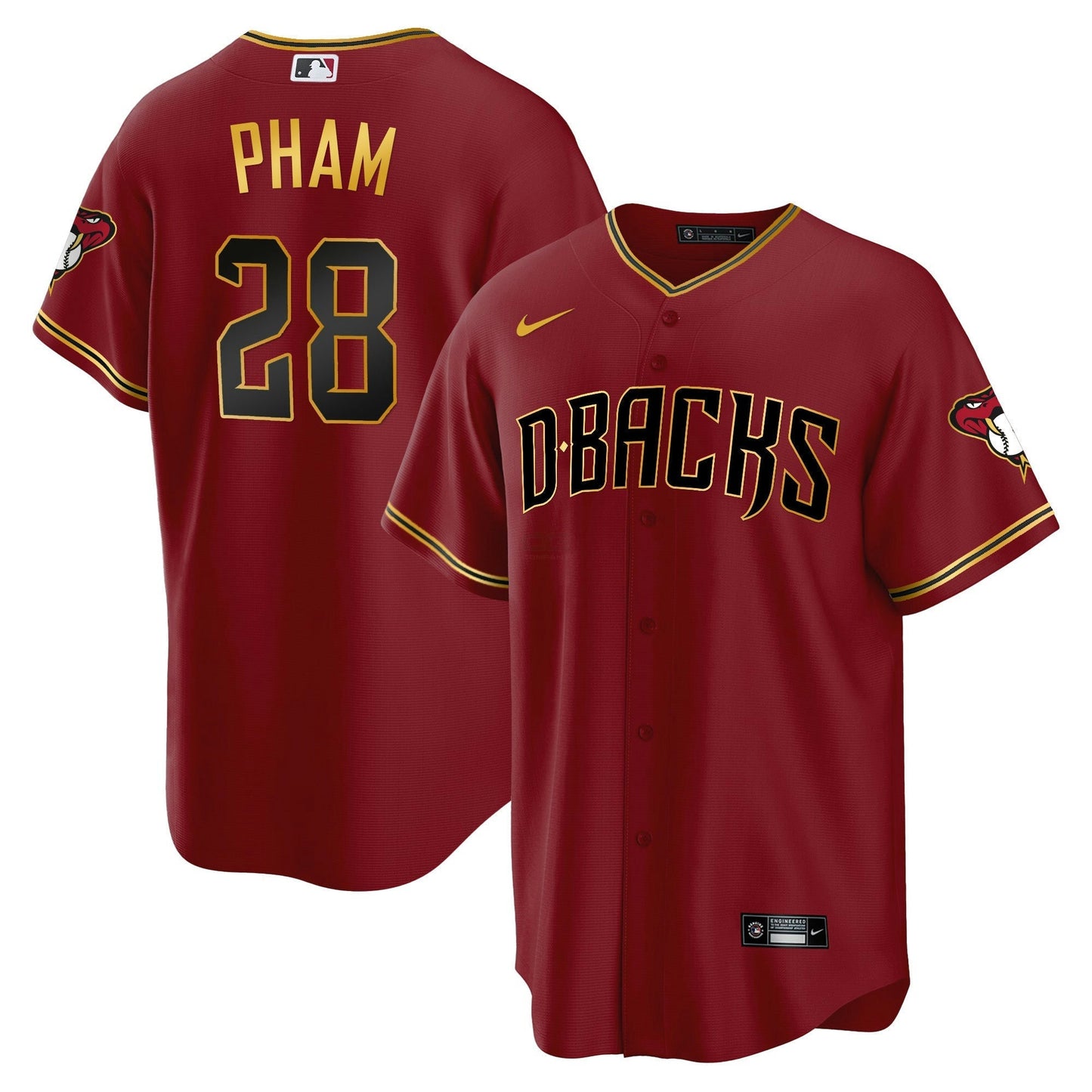 Camisa MLB Men’s Arizona Cool Base Dourada Trim Jersey