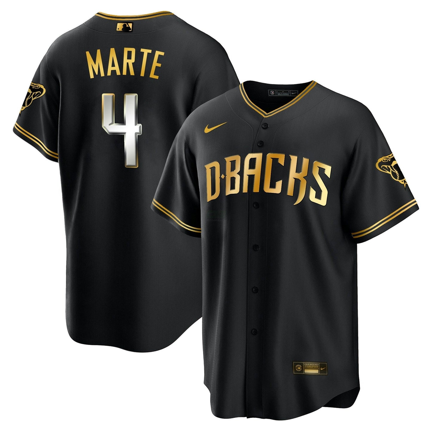Camisa MLB Men’s Arizona Cool Base Dourada Trim Jersey