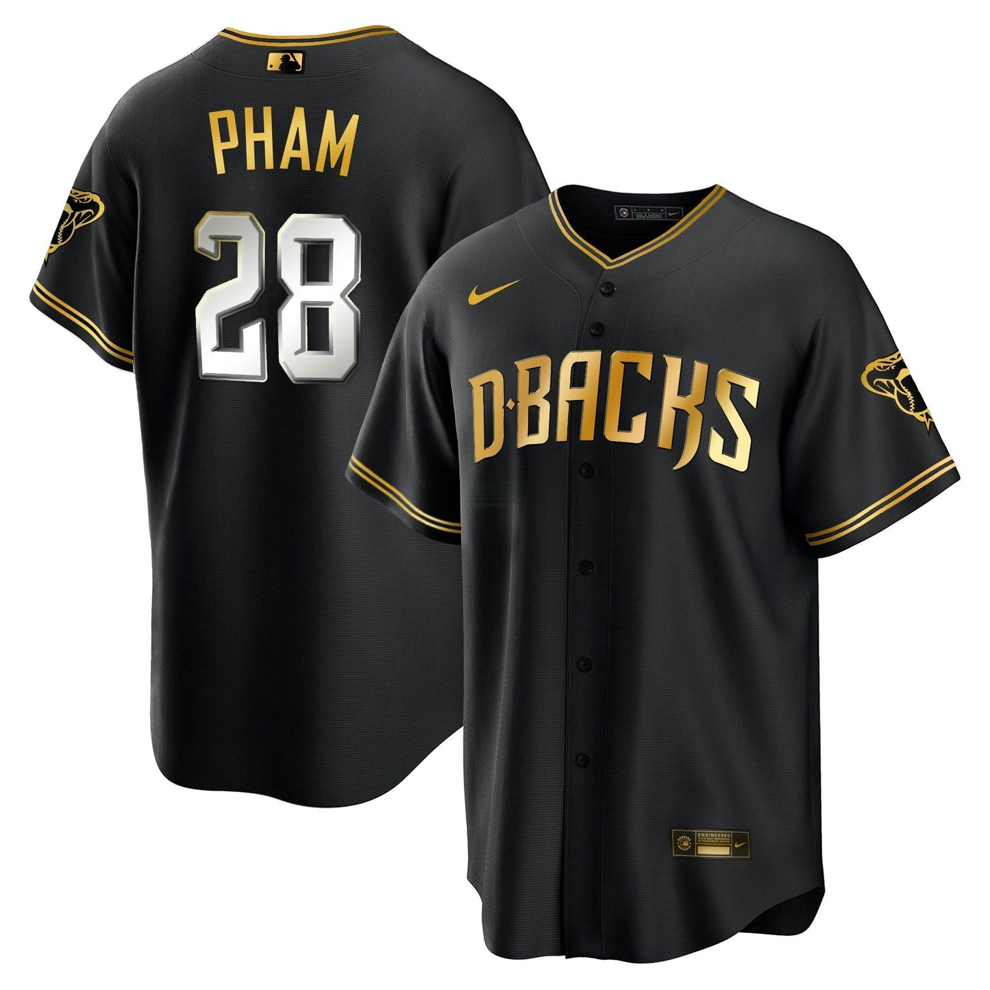 Camisa MLB Men’s Arizona Cool Base Dourada Trim Jersey