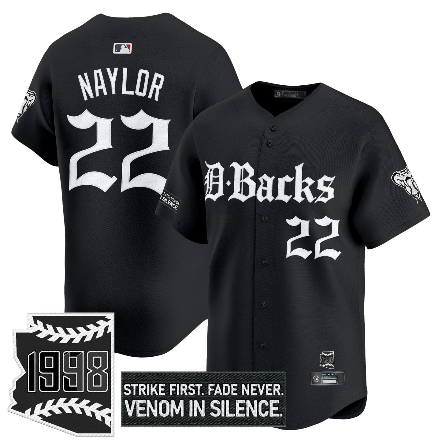 Camisa MLB Men’s Arizona ‘Gothic Desert Fang Edition’ Vapor Premier Limited Jersey V2