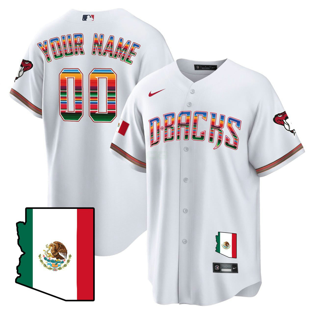 Camisa MLB Men’s Arizona Hispanic Heritage Jersey - Branca