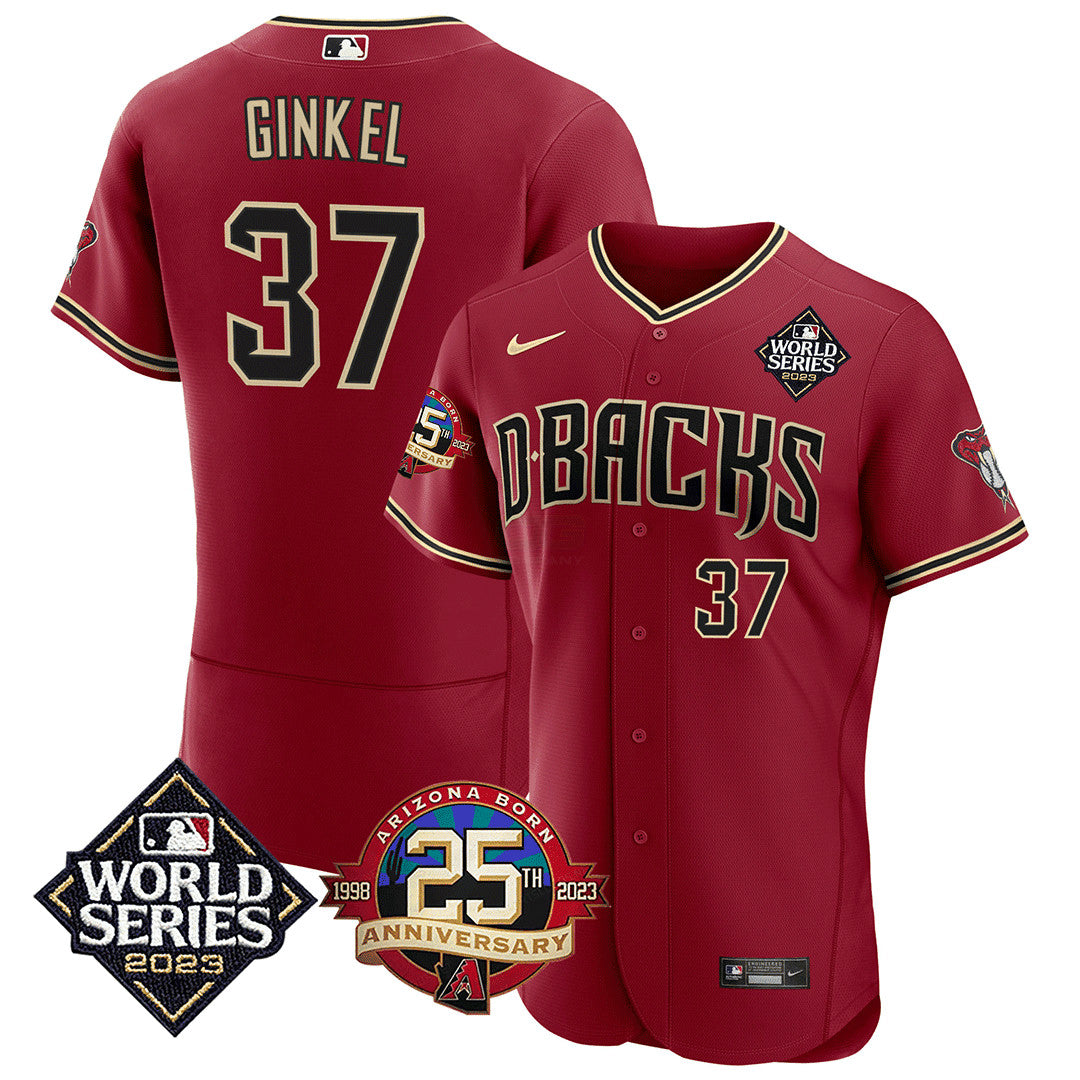 Camisa MLB Men’s Arizona Jersey 2023 World Series & 25th Anniversary Patch Jersey